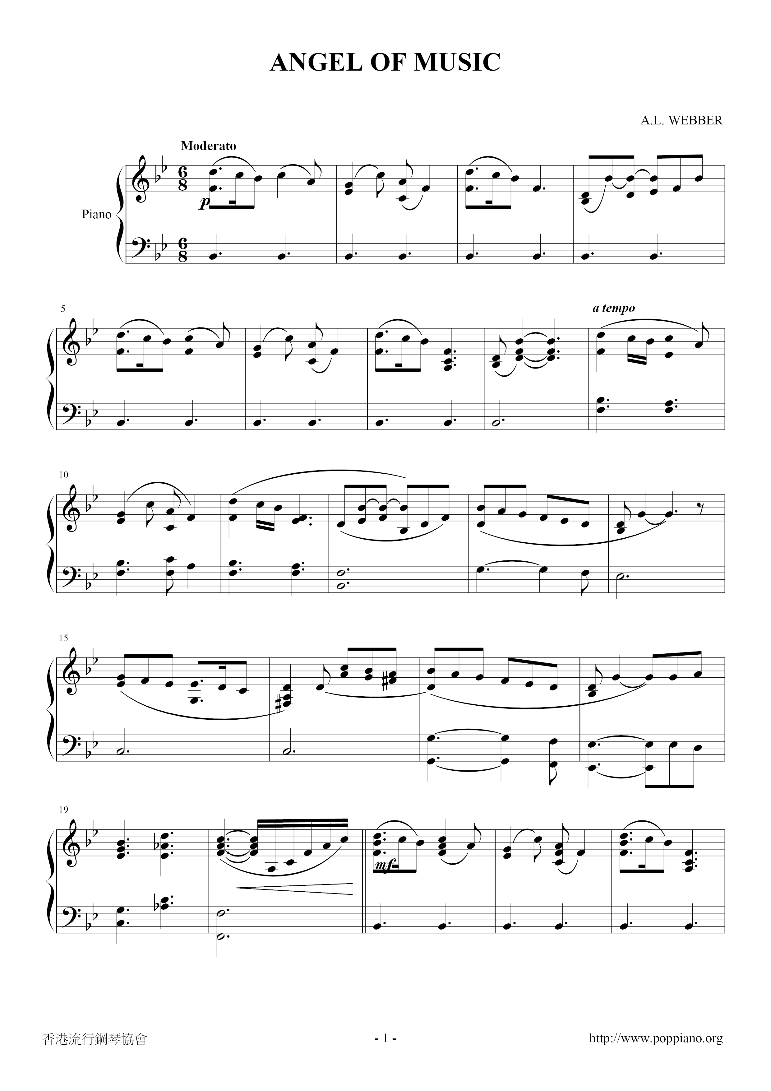 Angel of Music琴谱