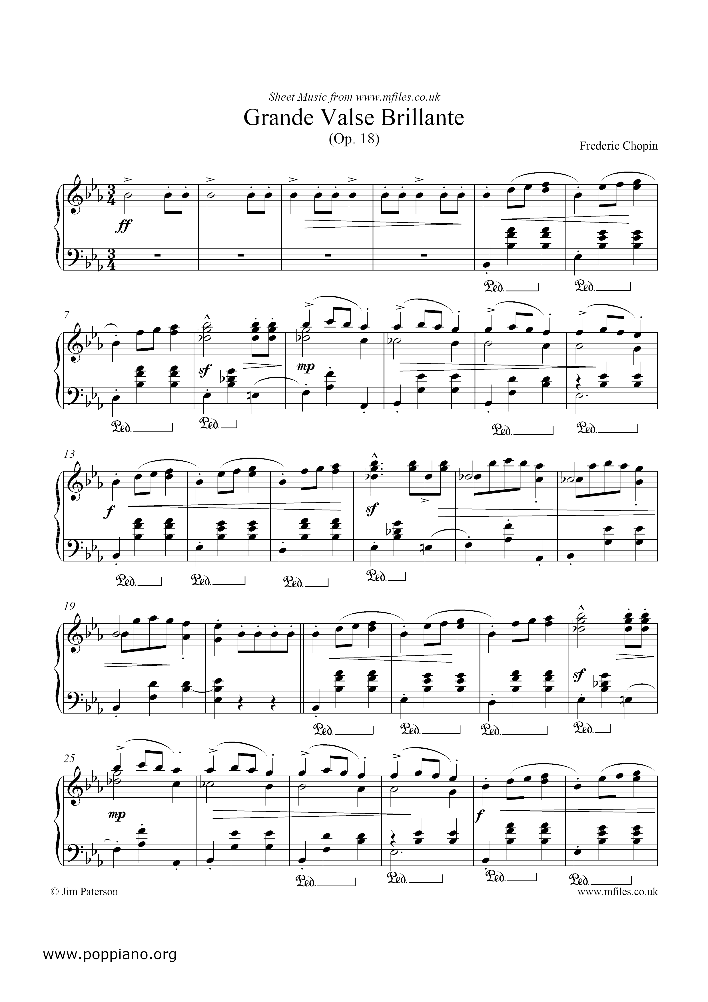 Op. 18, Grande Waltz Brillante琴谱