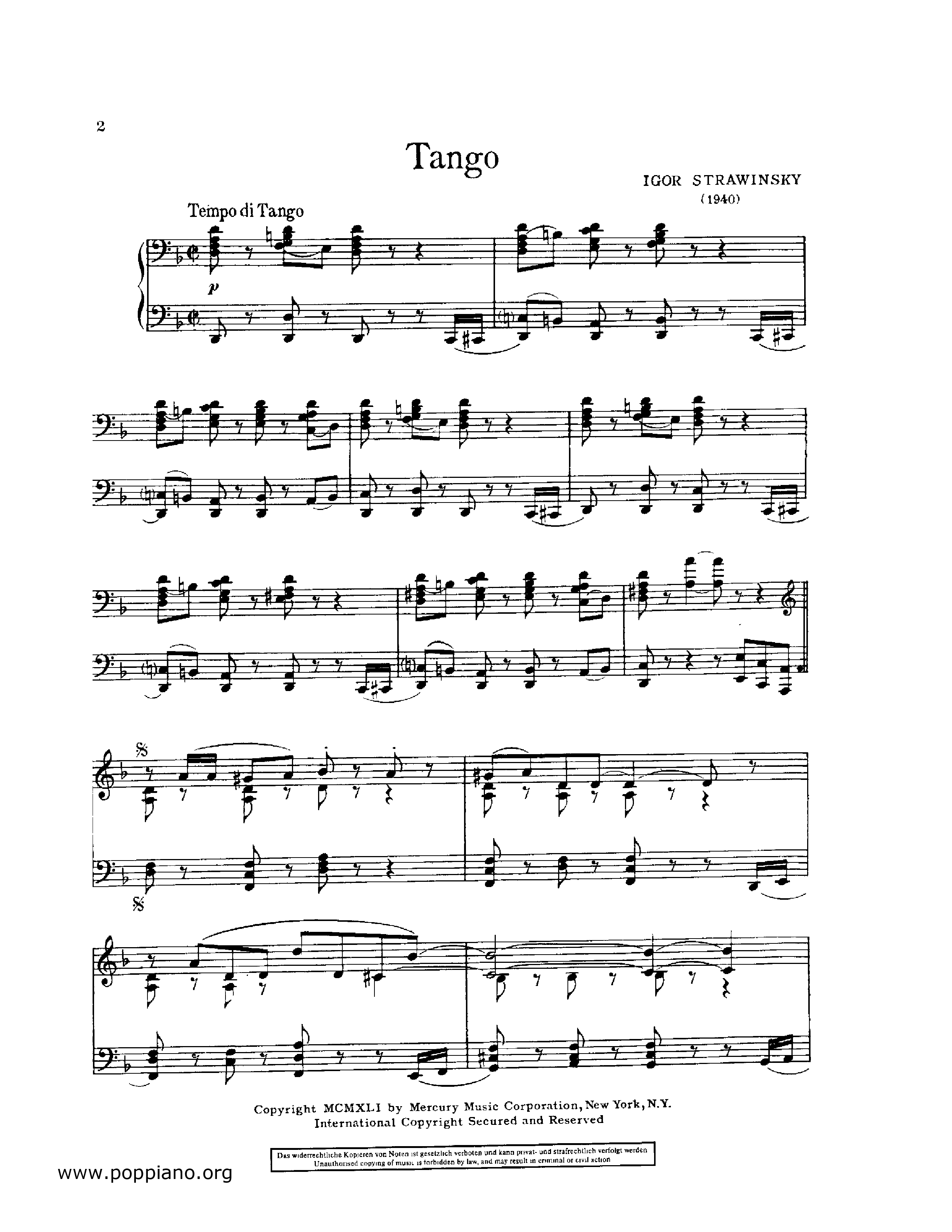 Tango琴谱