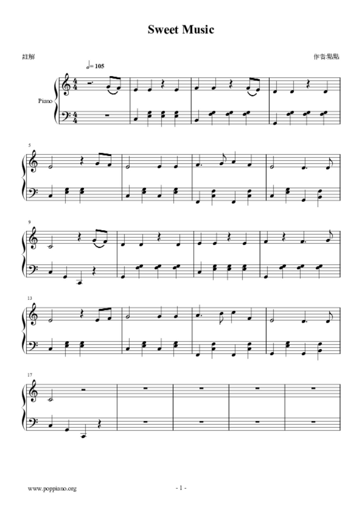 Sweet Music琴谱