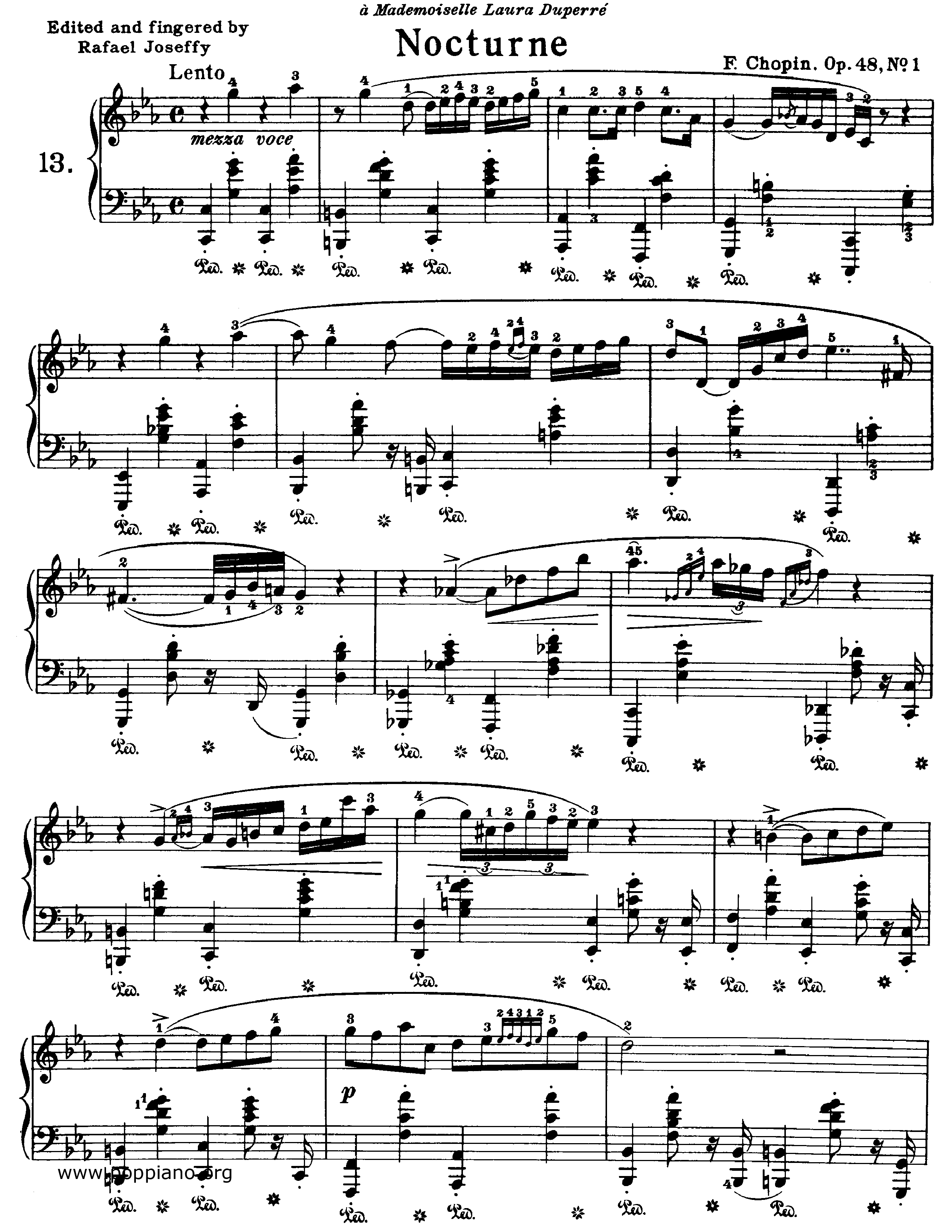 Nocturne No. 13 in C Minor, Op. 48, No. 1琴谱