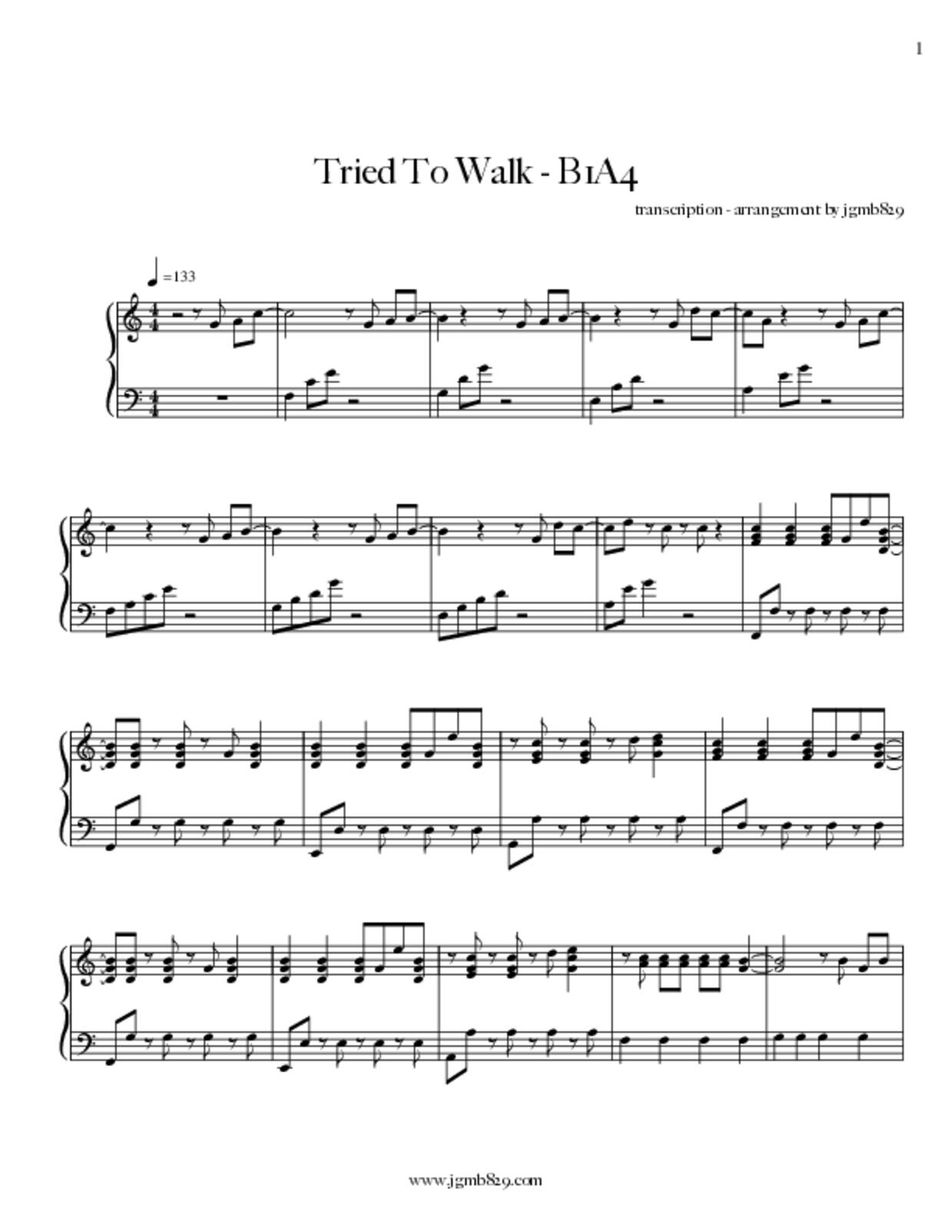 Tried To Walk琴谱