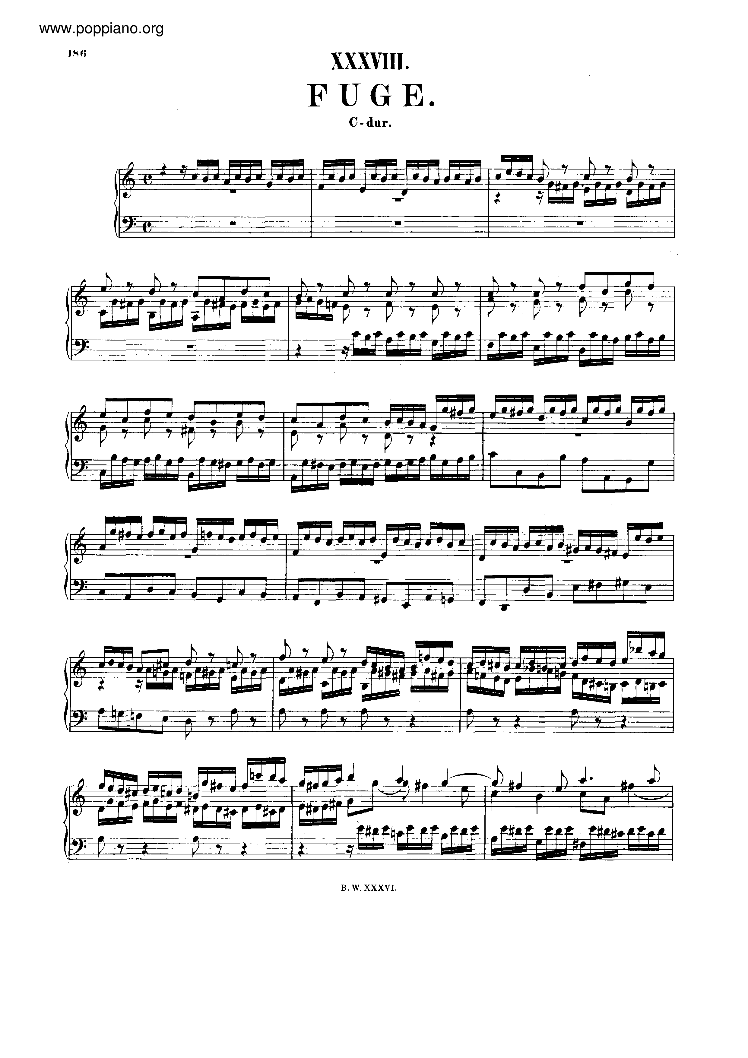 Fugue in C major, BWV 953琴谱