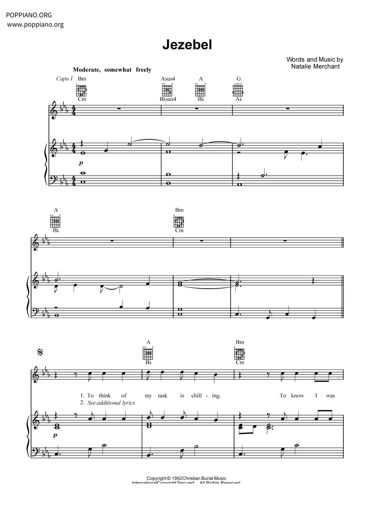 Jezebel琴谱
