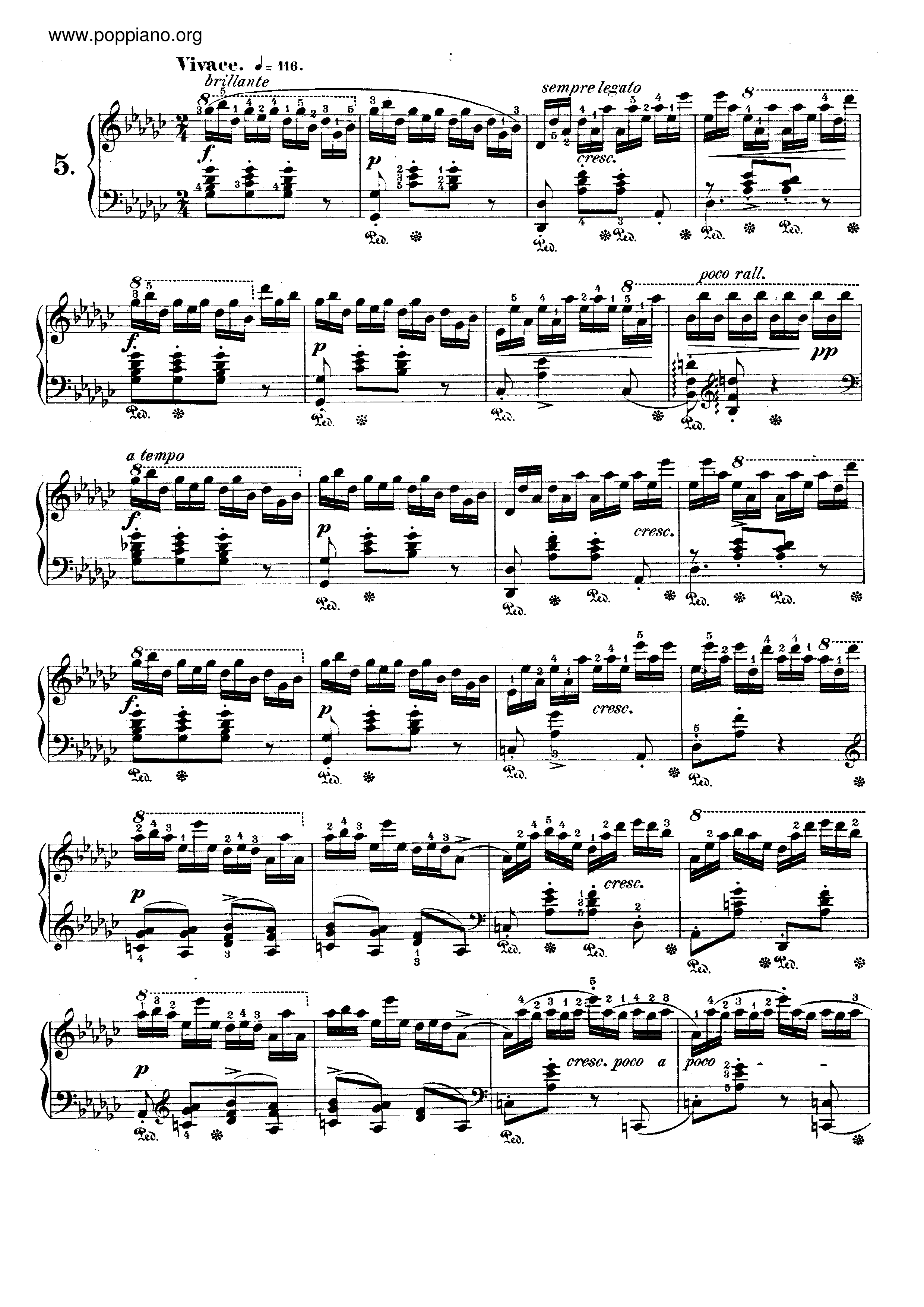 Op. 10, Etude No. 5 (Black Keys)琴谱