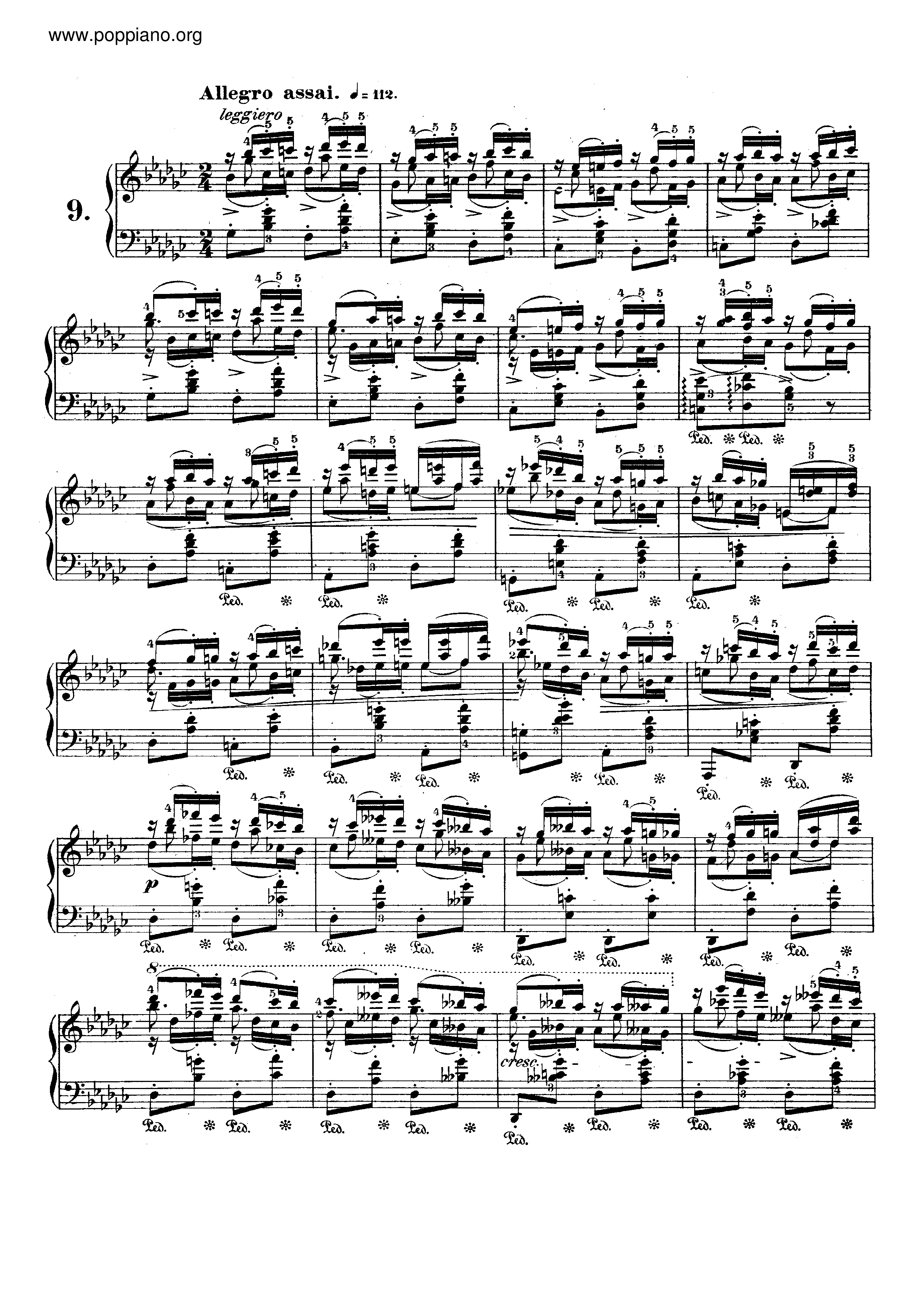 Op. 25, Etude No. 9琴谱