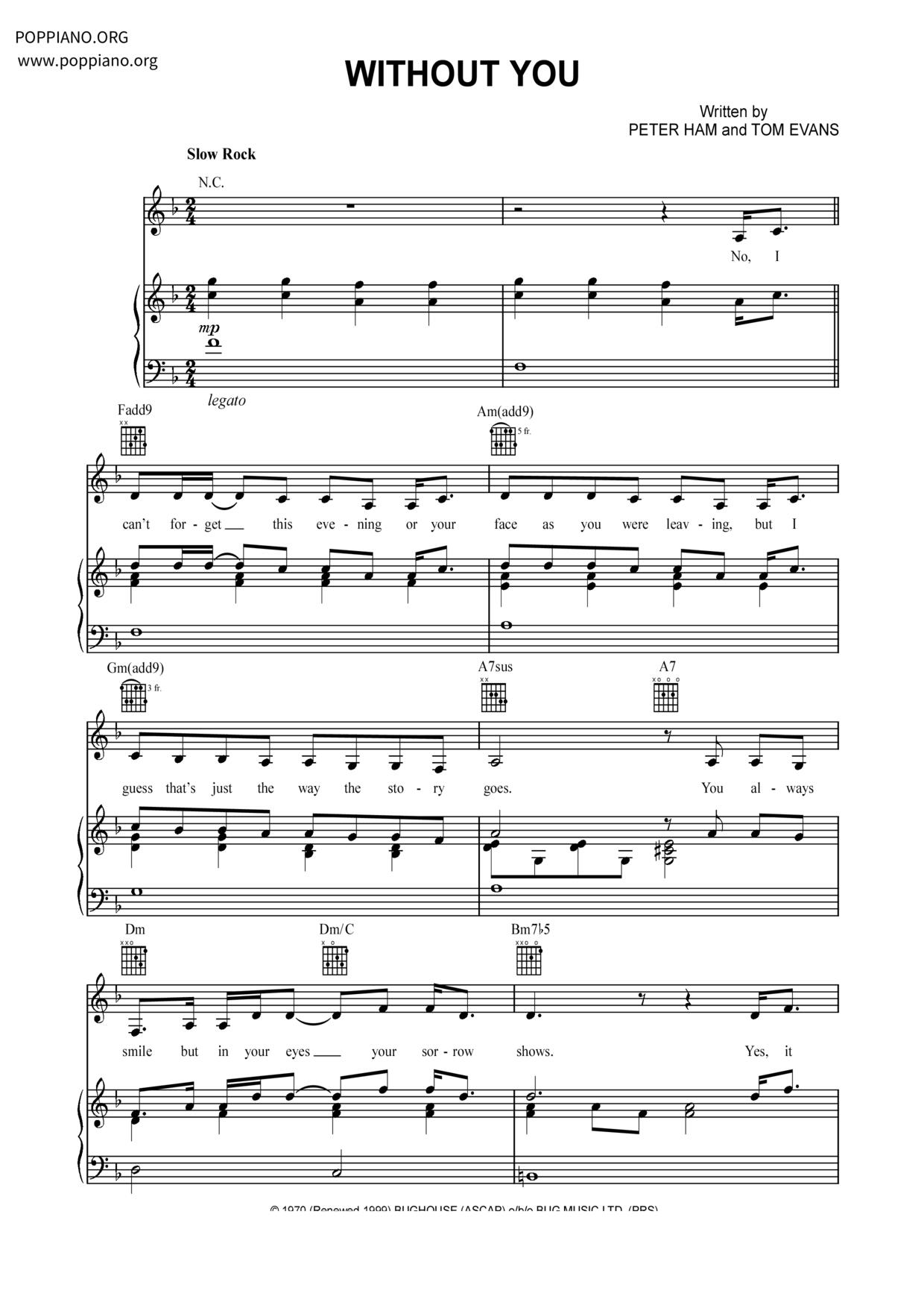 Without You琴谱