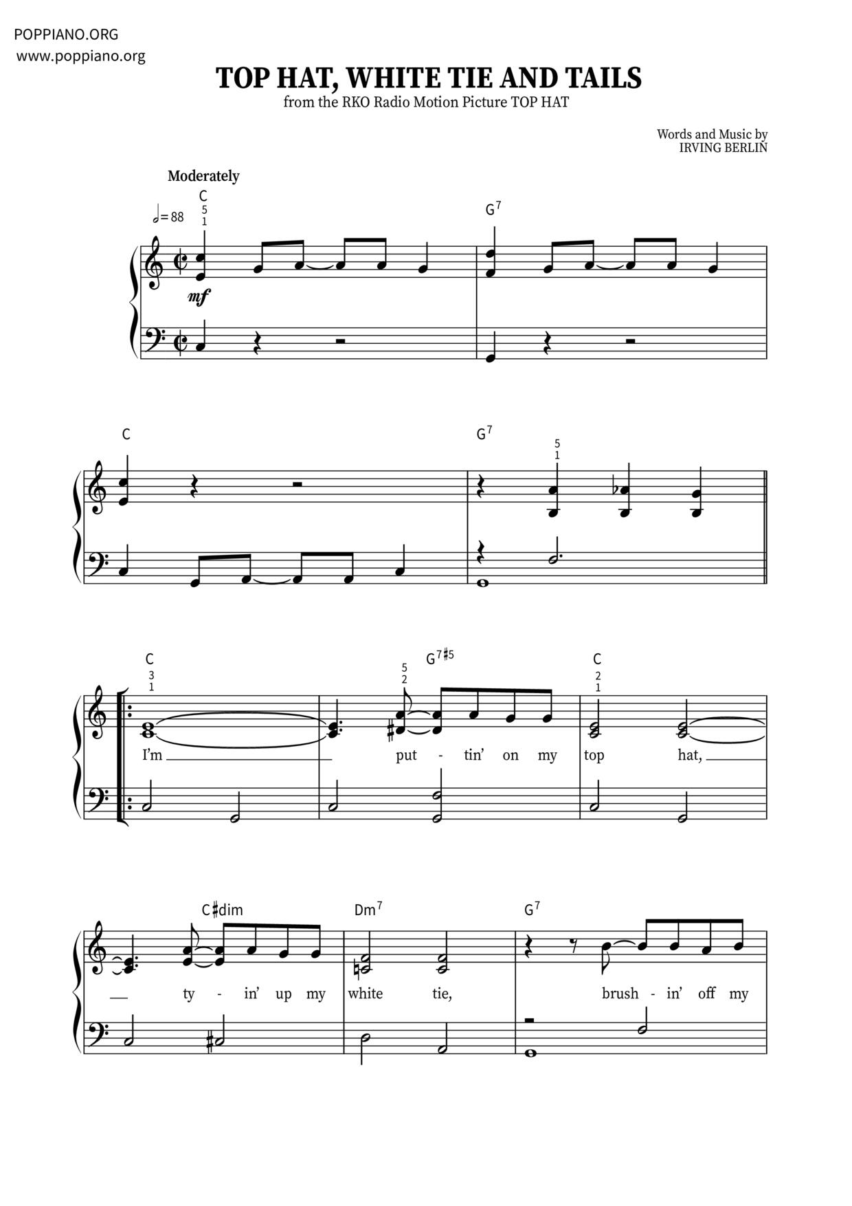 Top Hat, White Tie and Tails琴谱