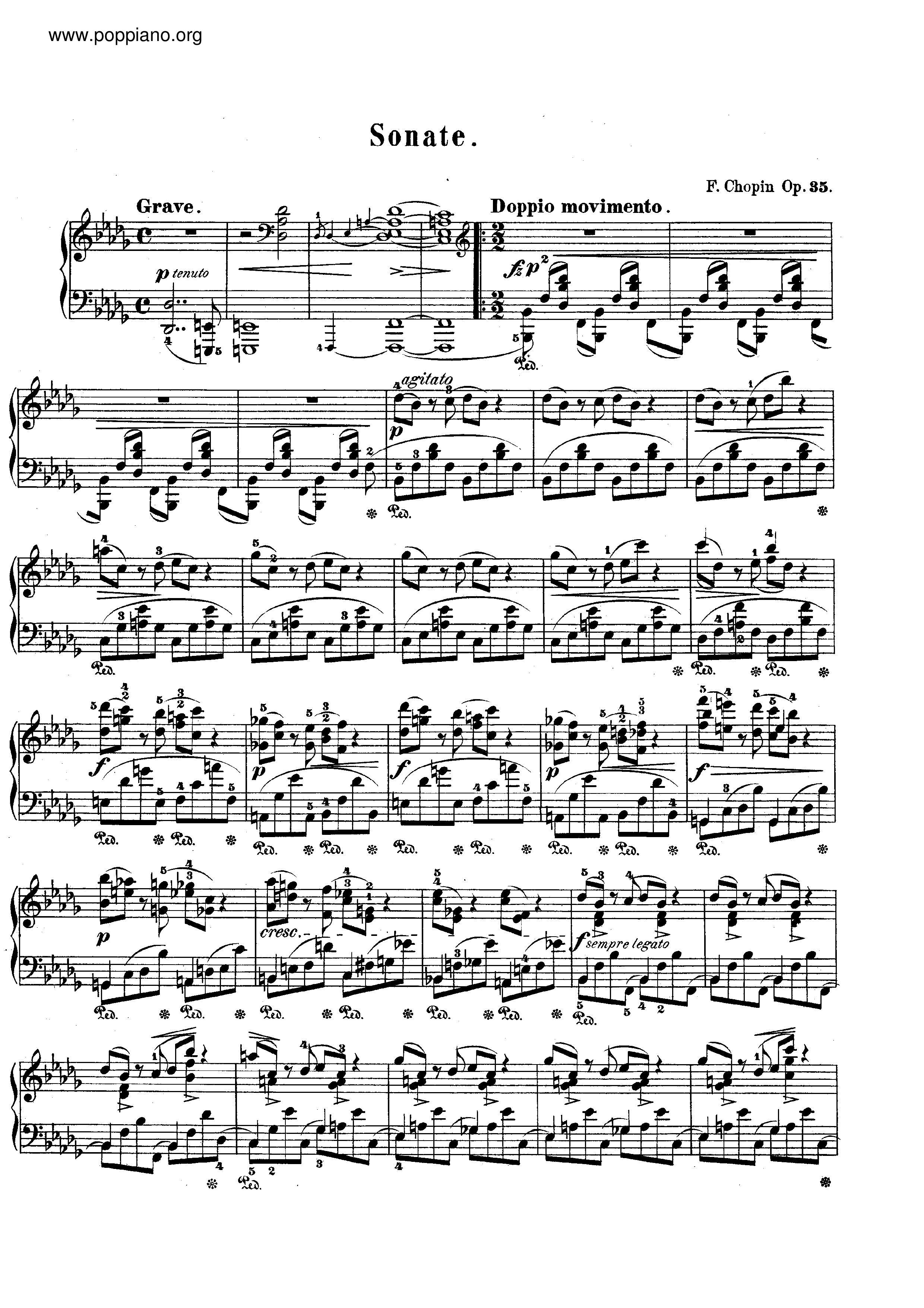 Sonata No. 2 in b flat minor, Op. 35琴谱