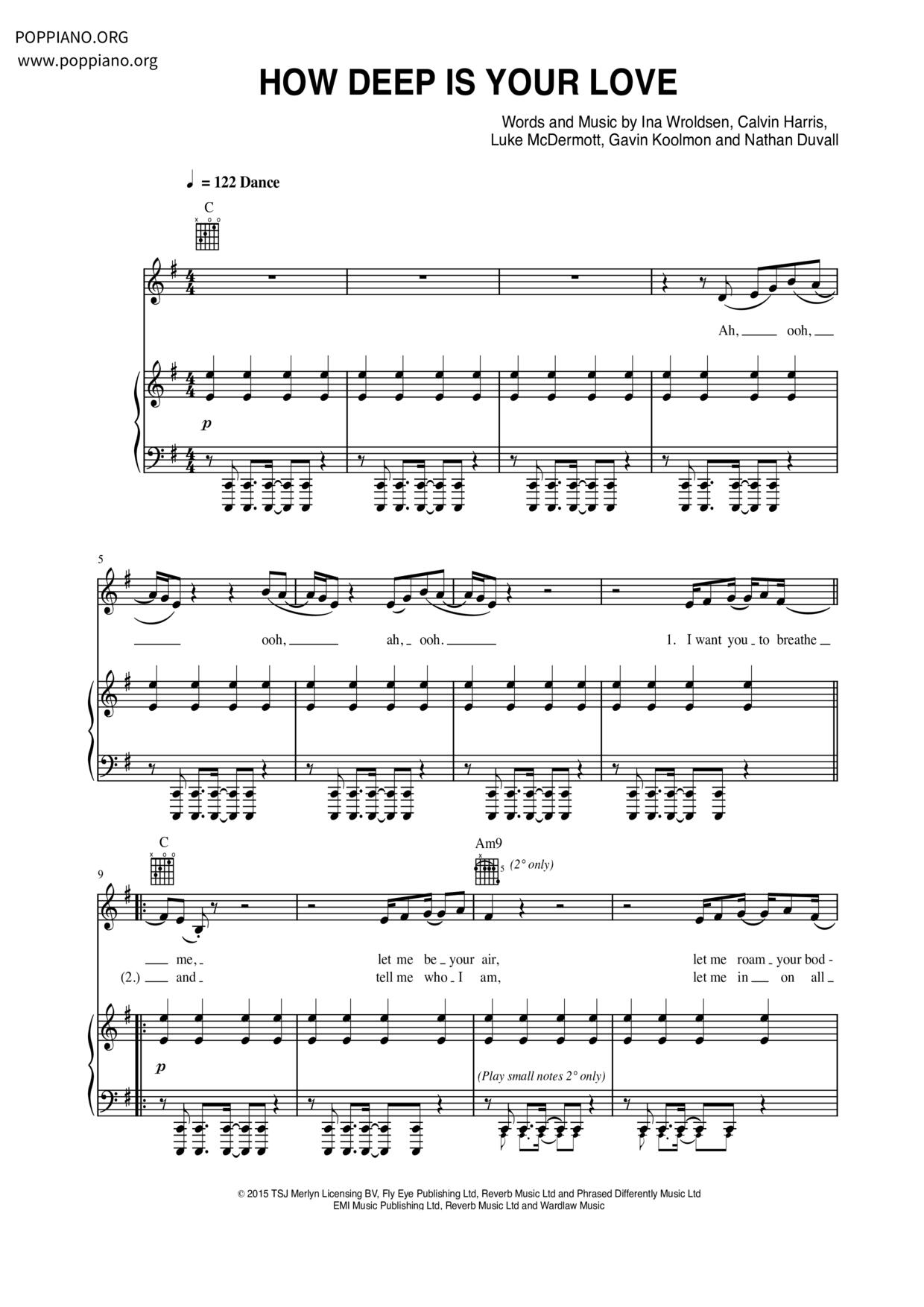 How Deep Is Your Love琴谱