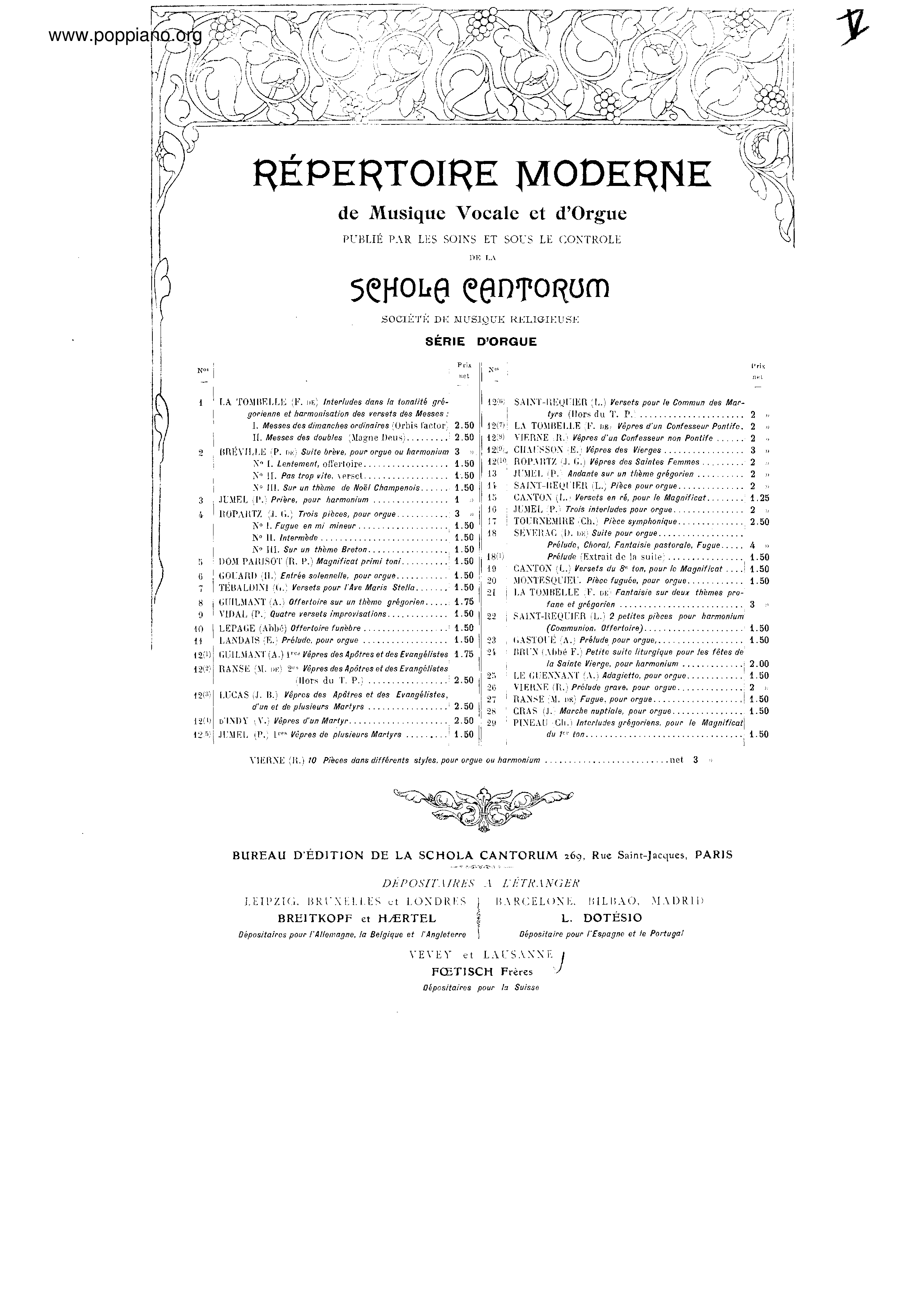 Les Vepres de Commun des Saints, Op.31琴谱