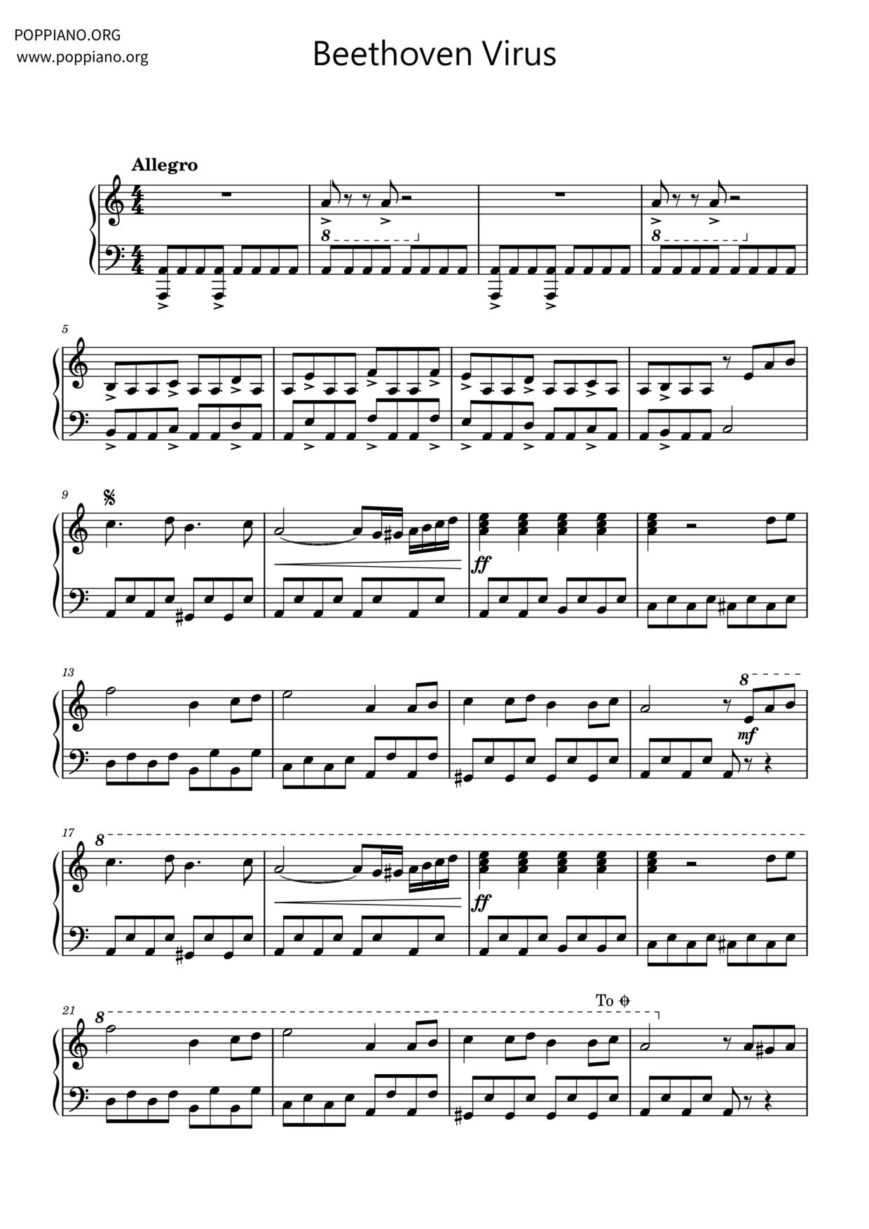 Beethoven Virus琴谱