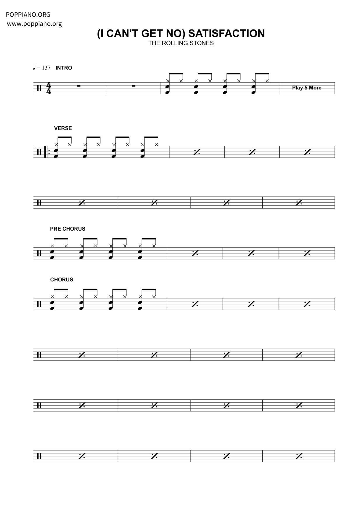 (I Can't Get No) Satisfaction琴谱