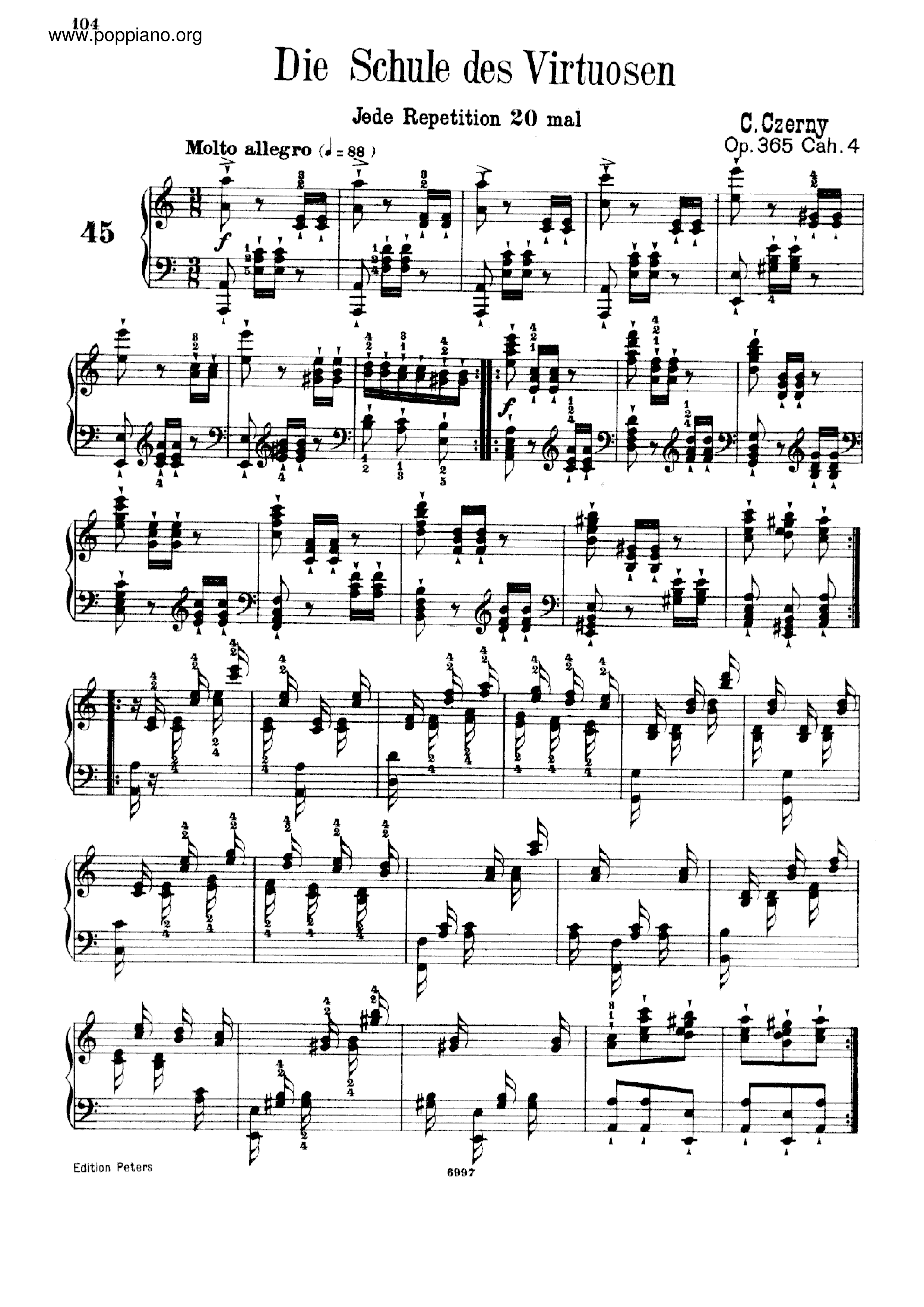 School Of Virtuosos, Op.365 Book 4琴谱
