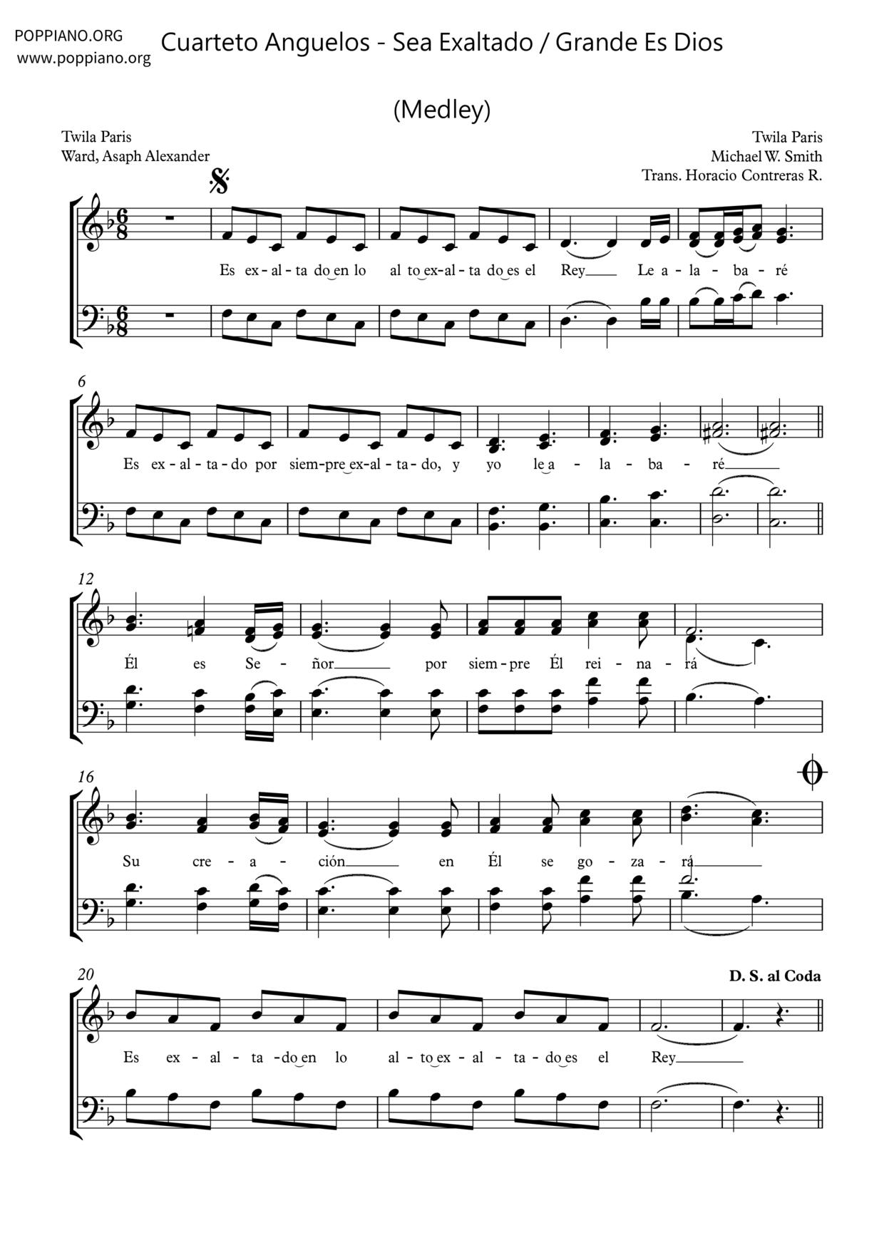 Sea Exaltado / Grande Es Dios (Medley)琴谱