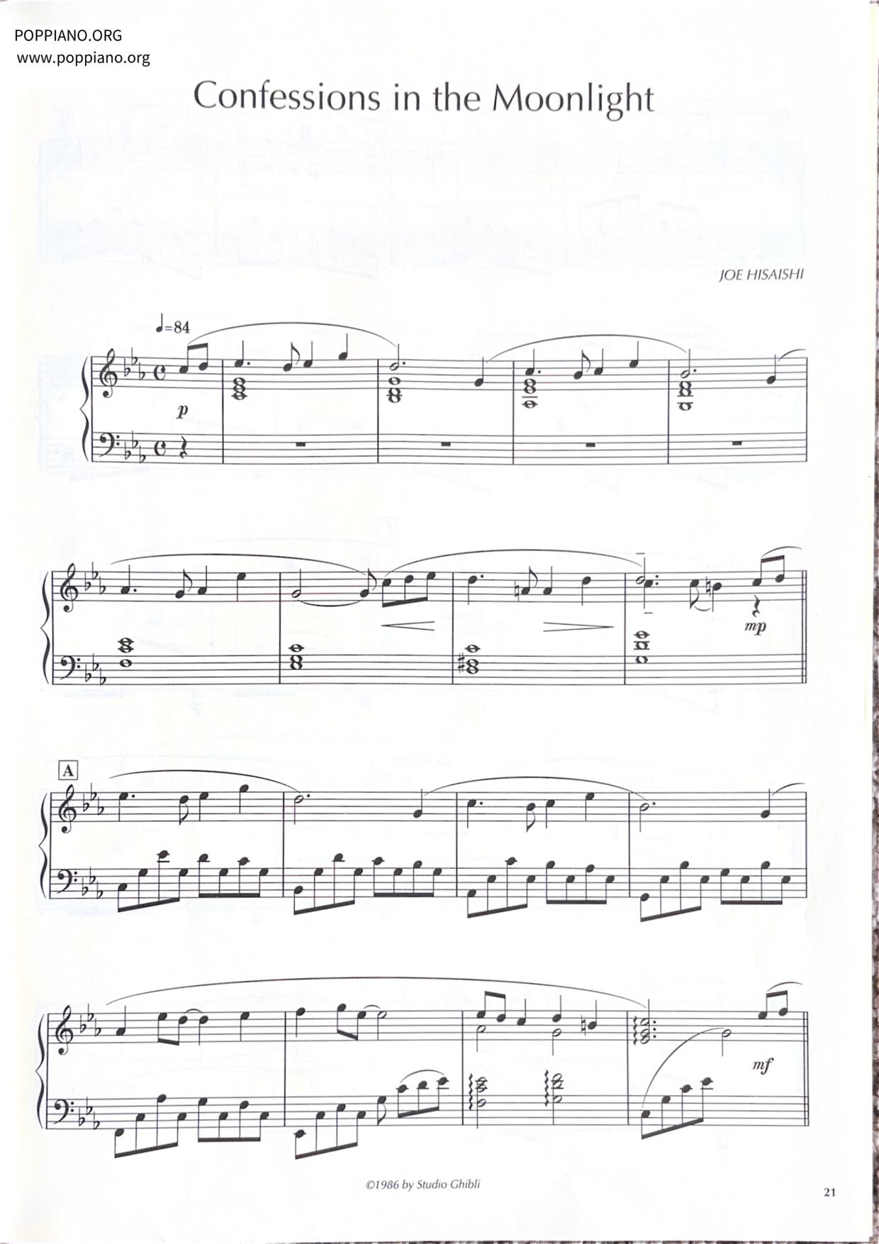 Confessions In The Moonlight (From "Laputa: Castle In The Sky")琴谱