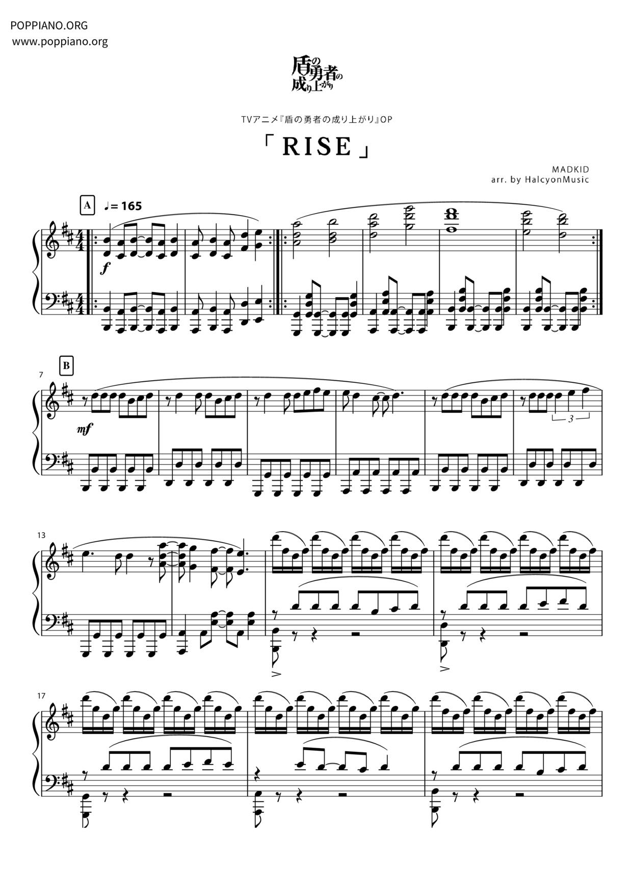 RISE琴谱
