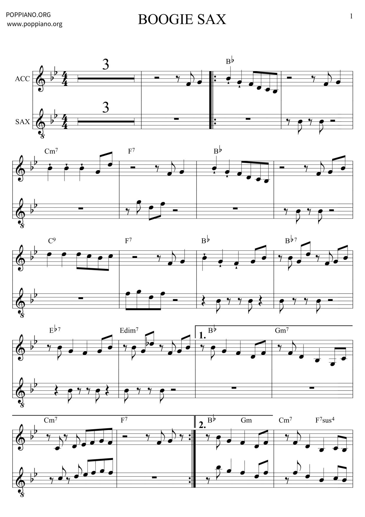 Boogie Sax琴谱