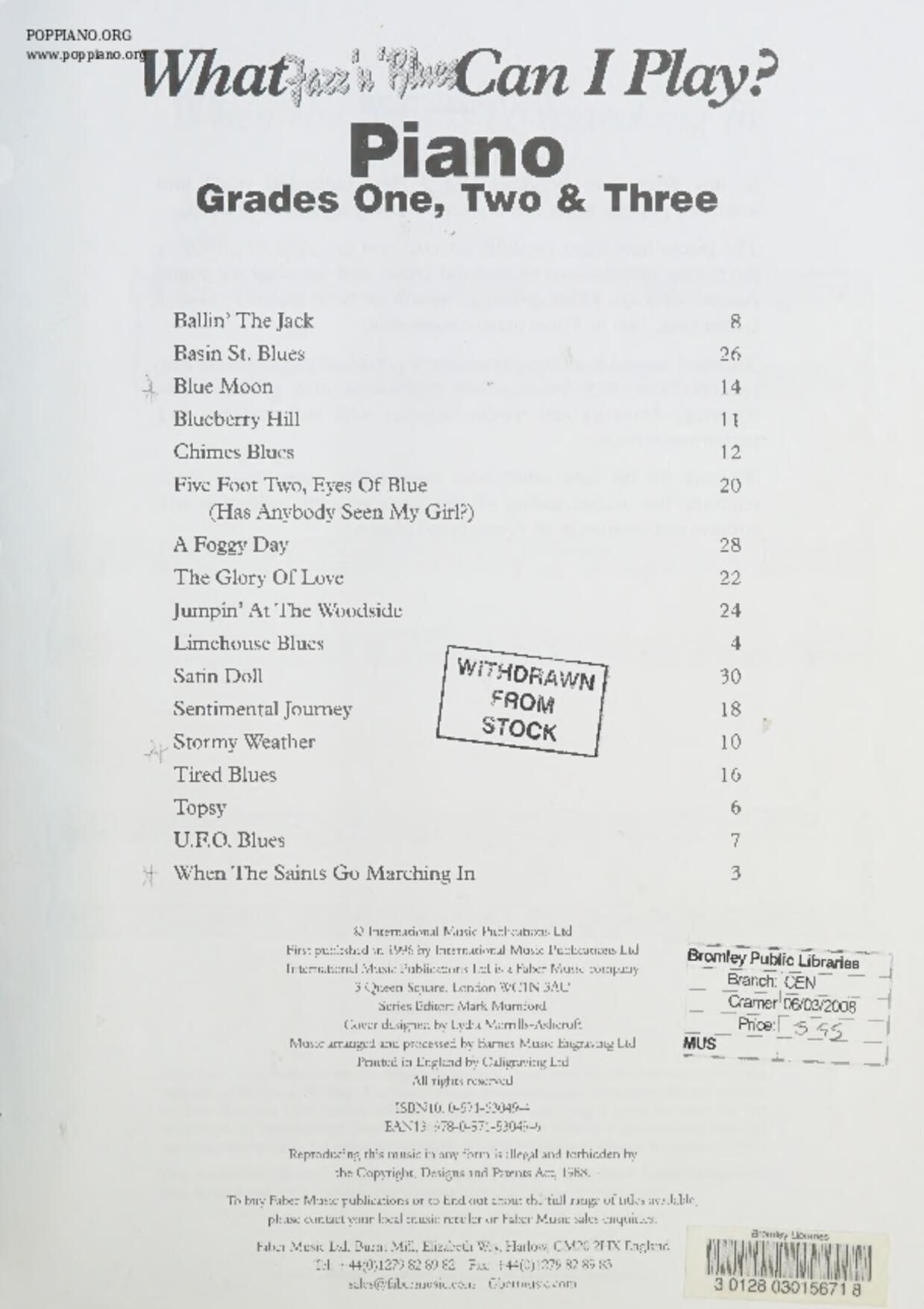 What Jazz 'n' Blues Can I Play? book 36 pages琴谱