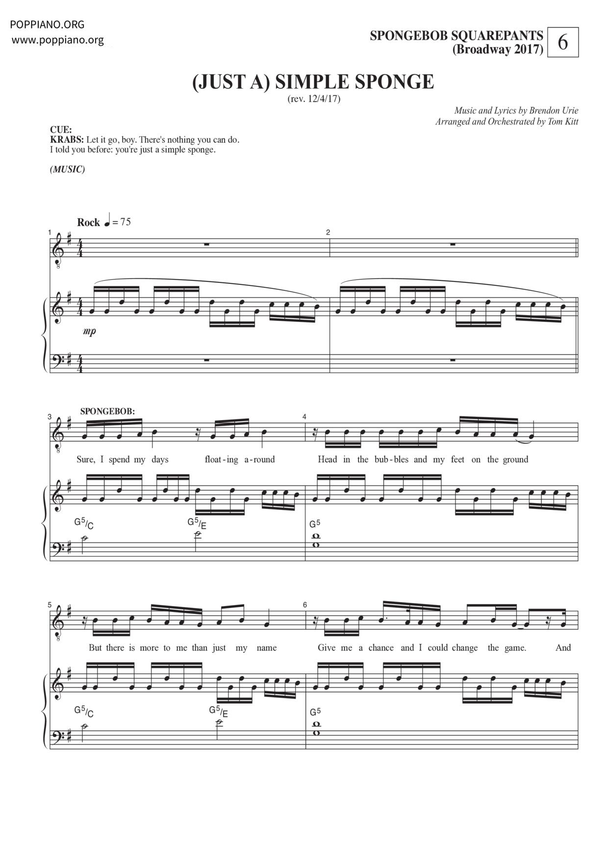 (Just A) Simple Sponge琴谱