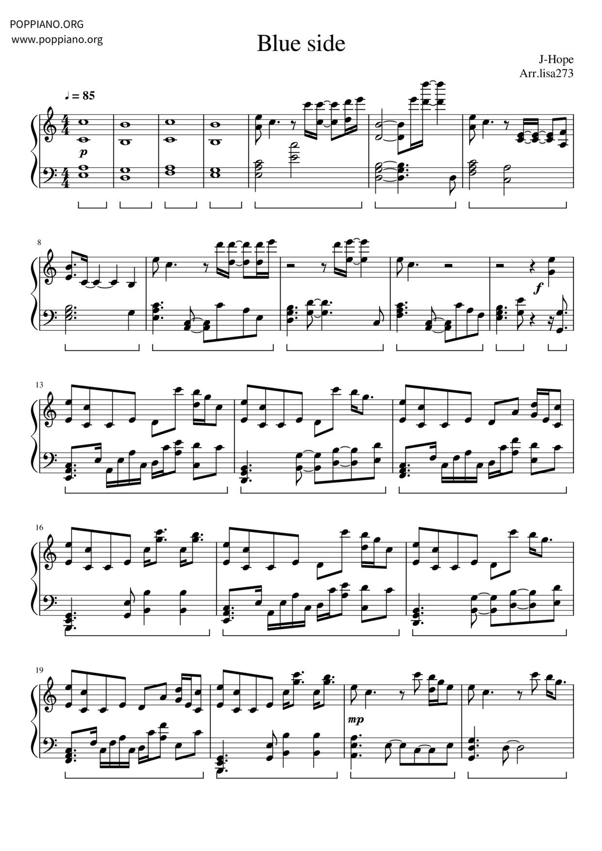 Blue Side琴谱