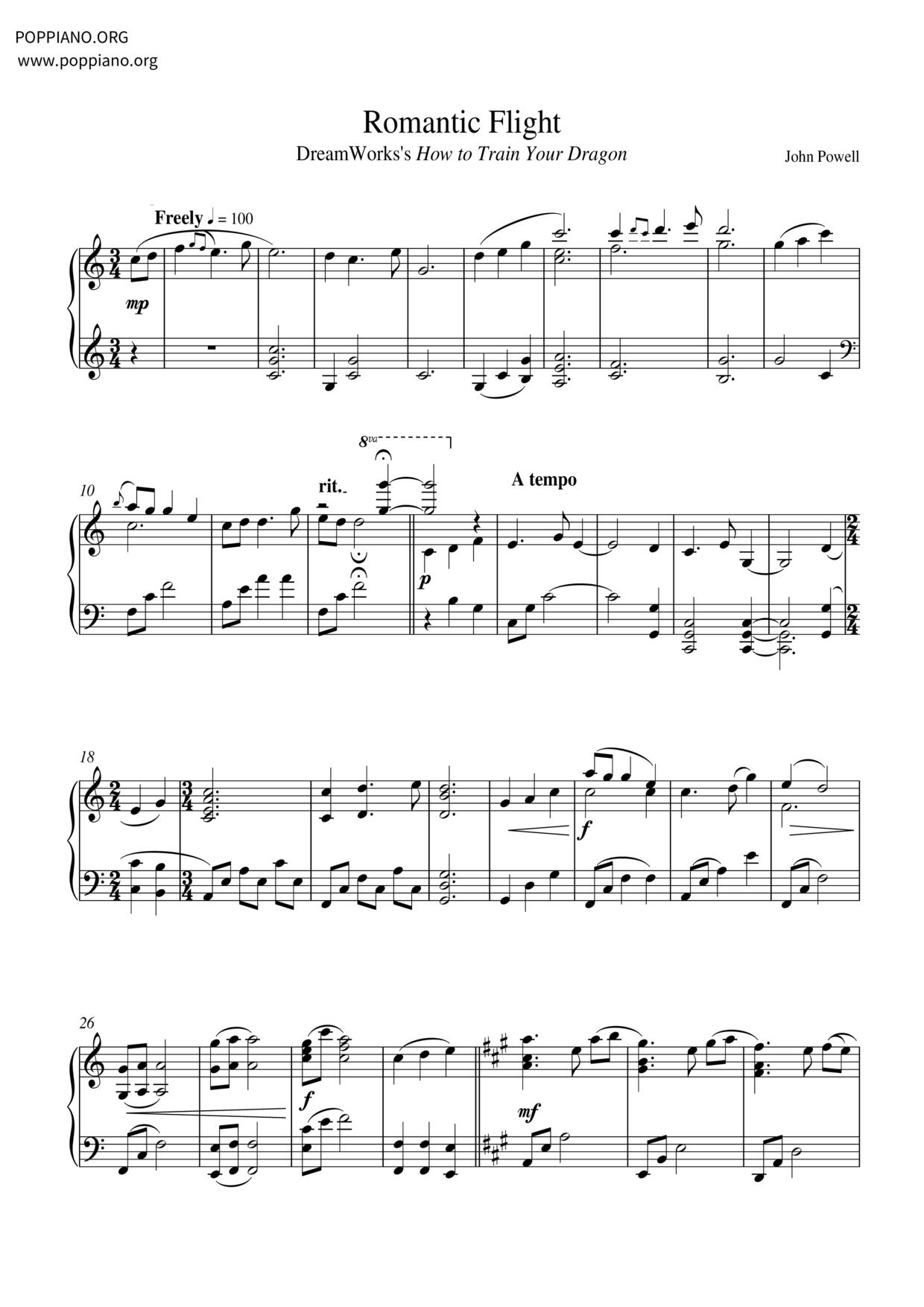 Romantic Flight琴谱