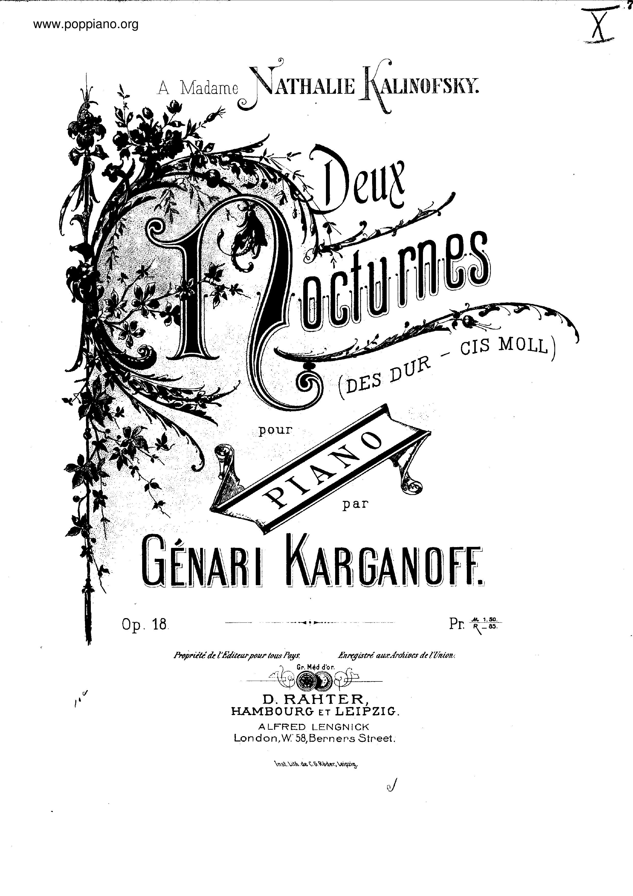 2 Nocturnes, Op.18琴谱
