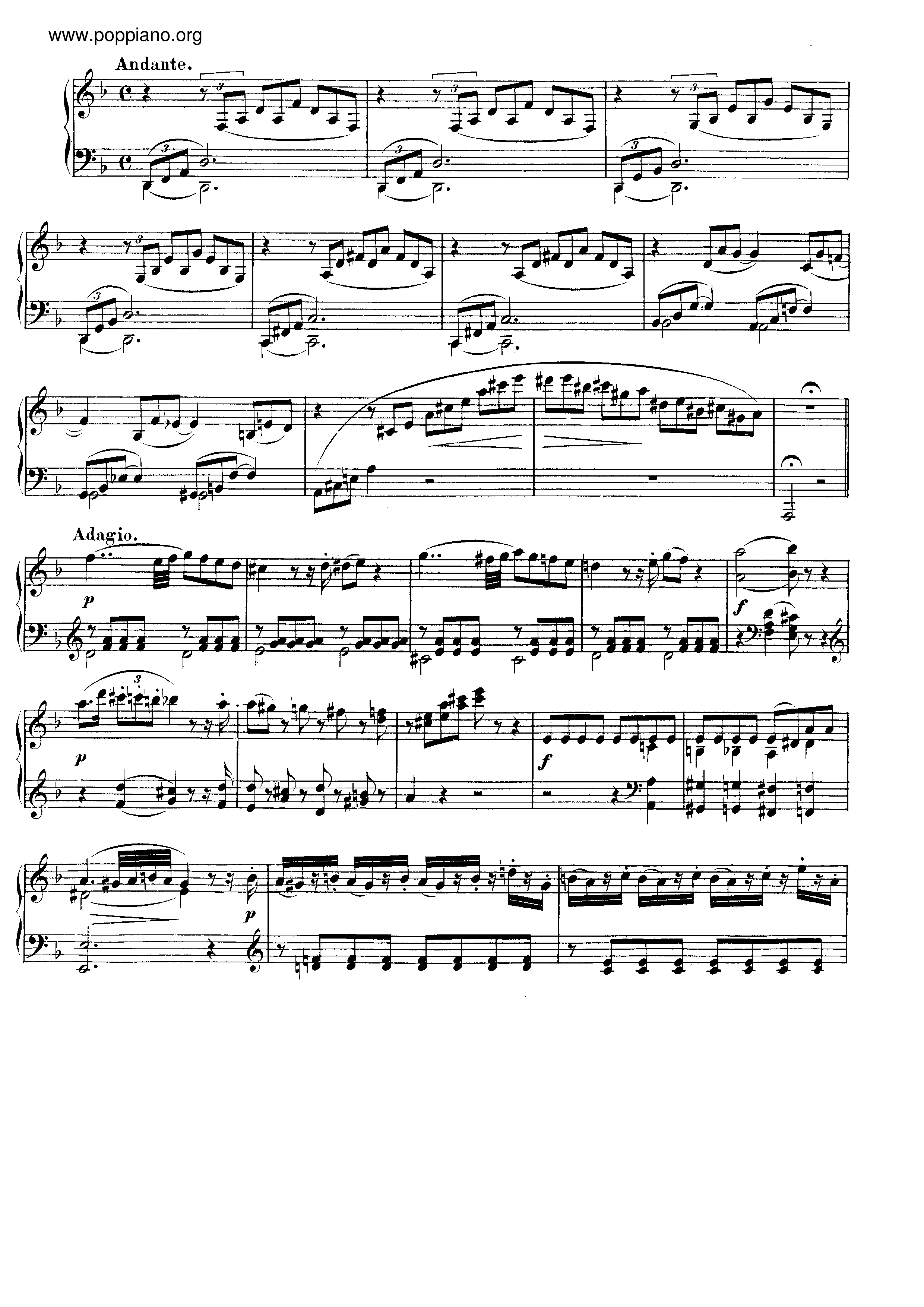 Fantasia In D Minor,  K. 397琴谱