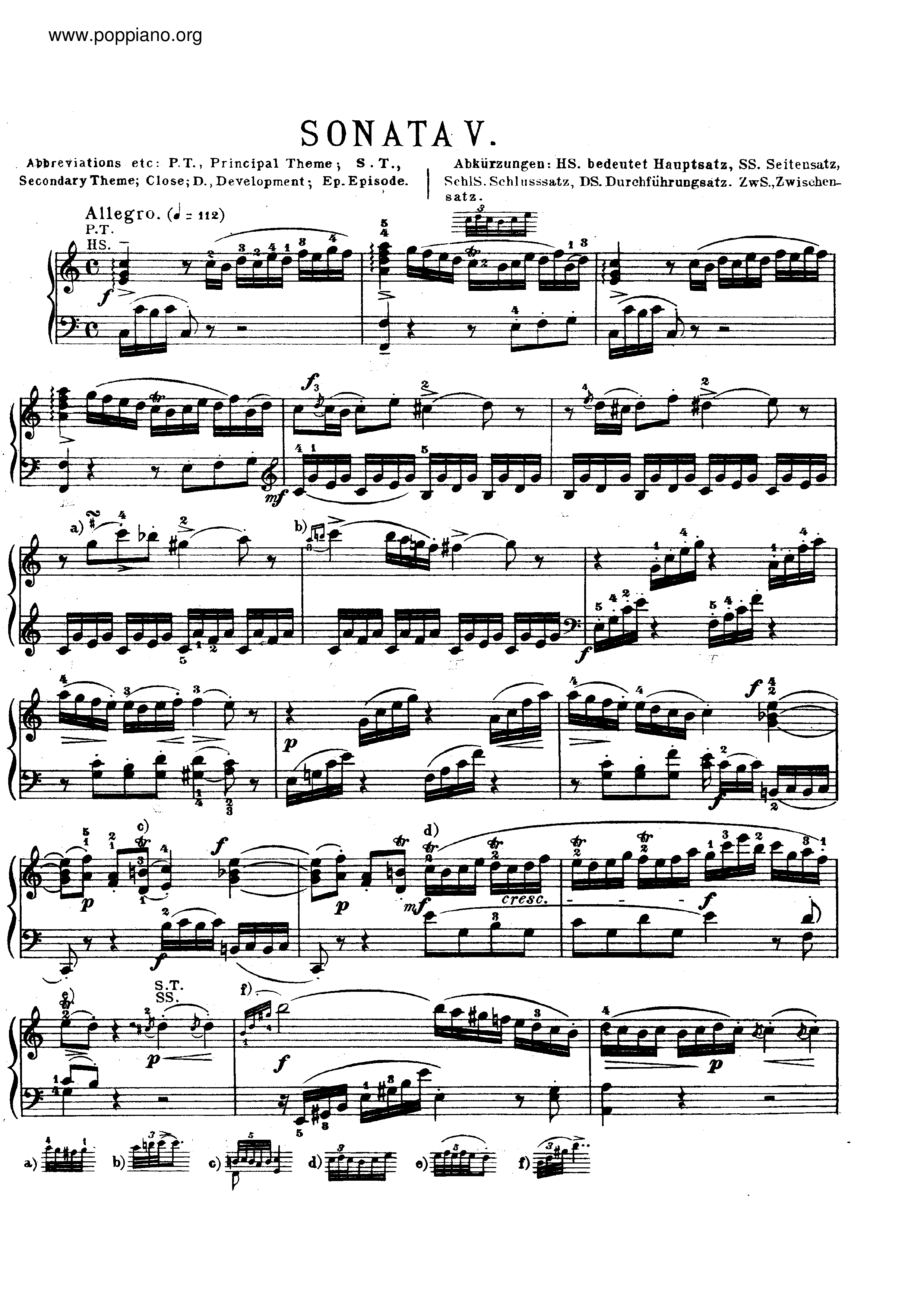 Piano Sonata in C major, K. 279琴谱