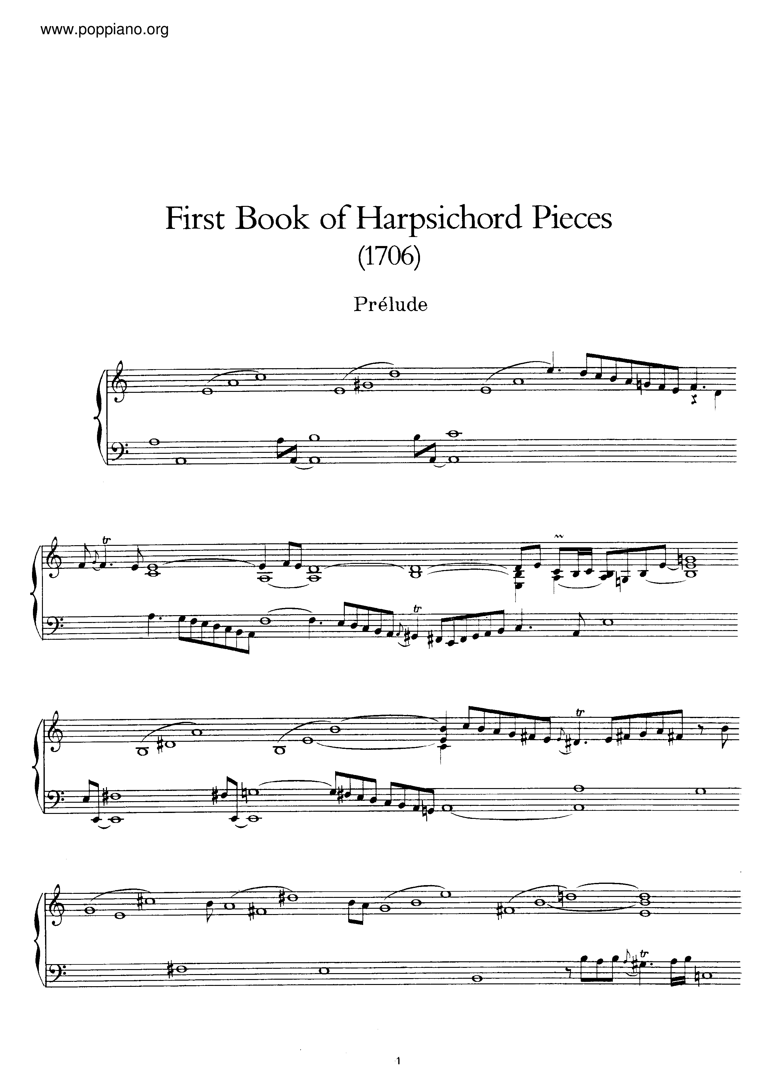 Premier Livre de Pieces de Clavecin琴谱