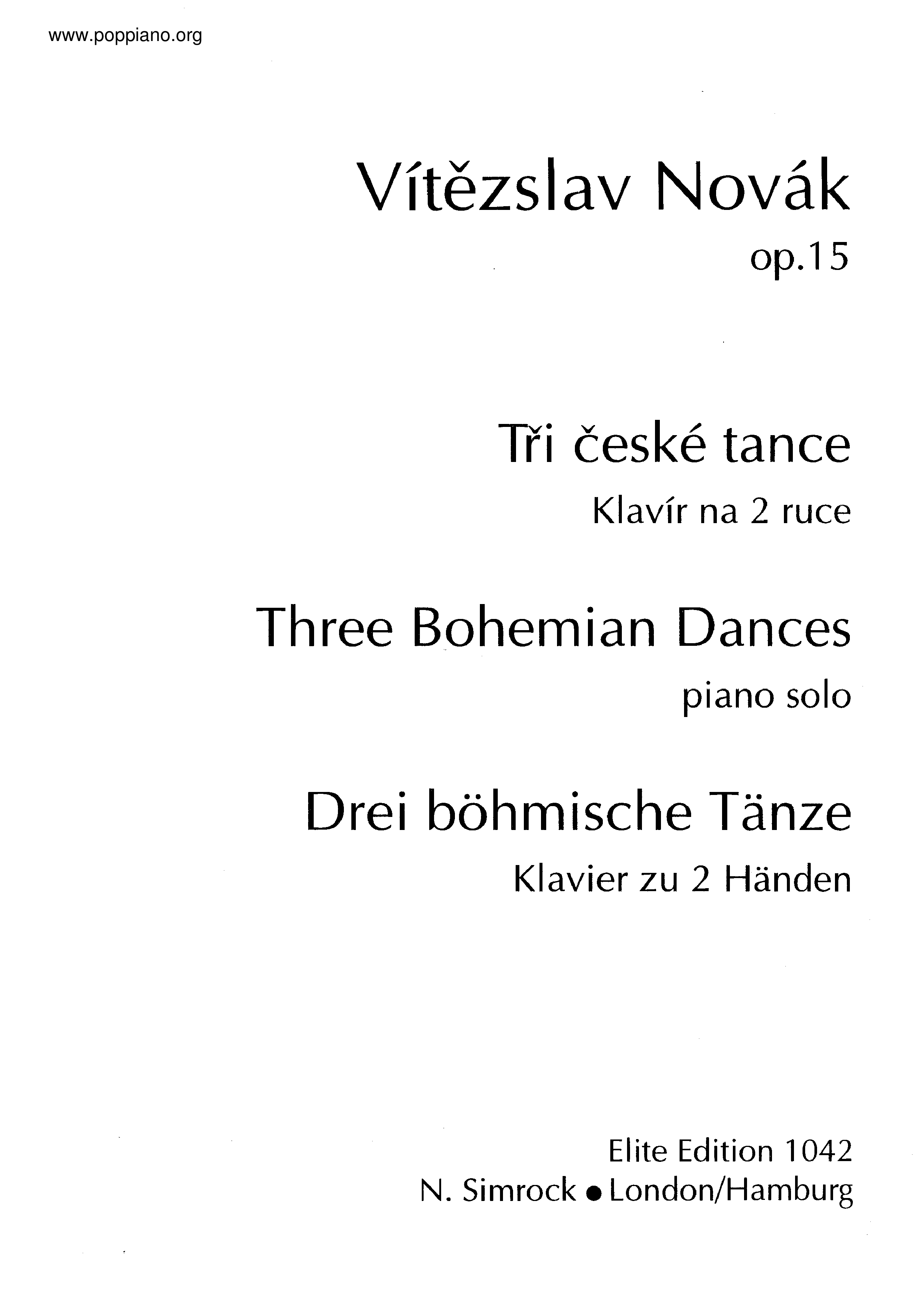 3 Bohemian Dances琴谱