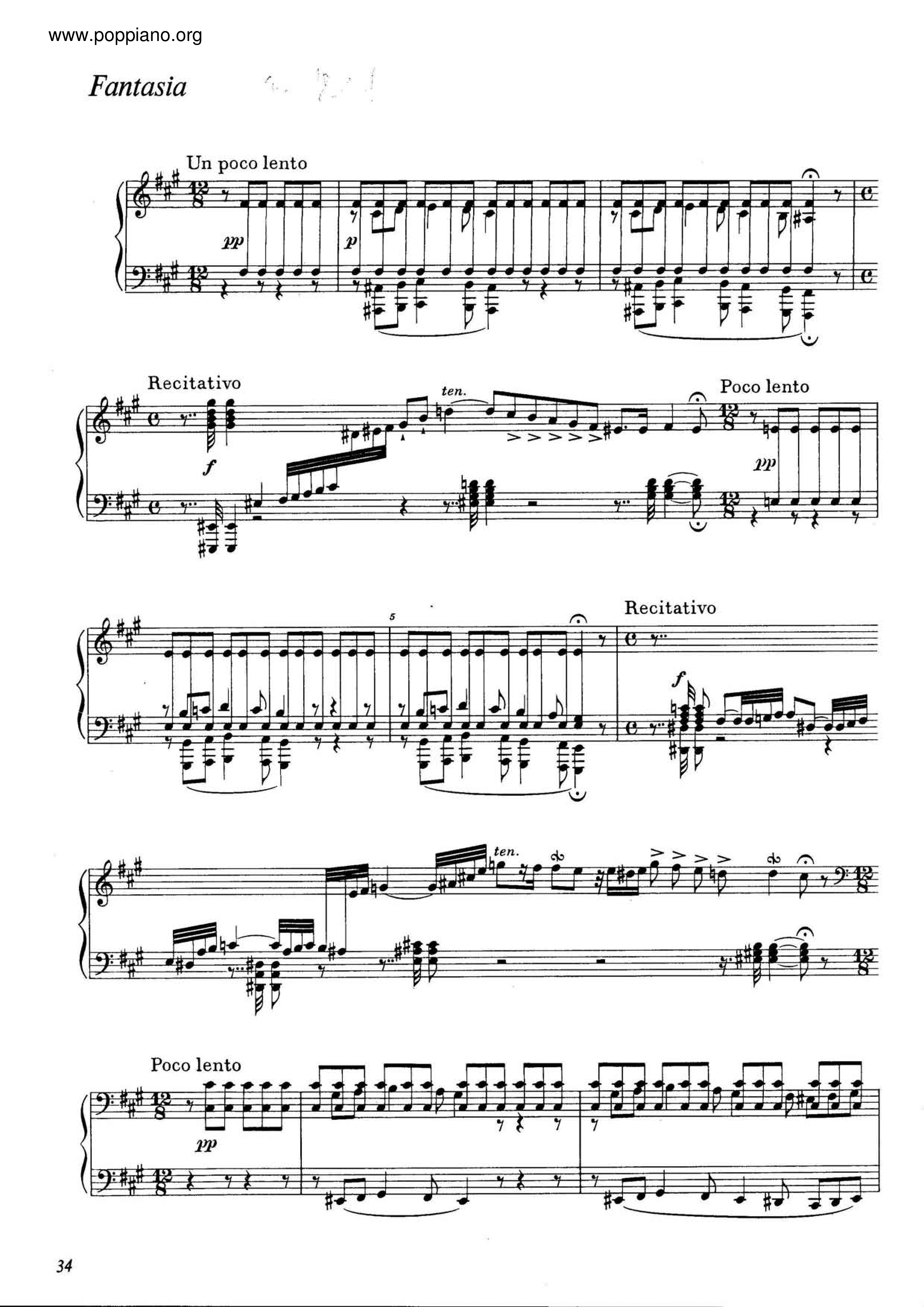 Fantasia, Op.3, WWV22琴谱
