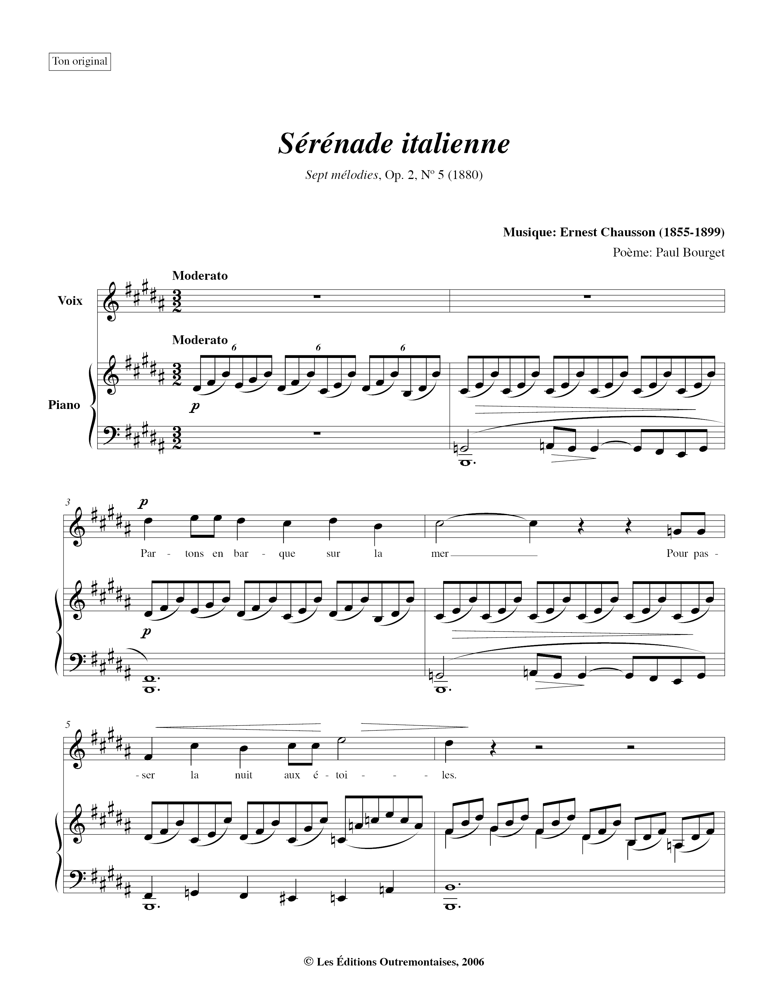 No. 5: Serenade Italienne琴谱