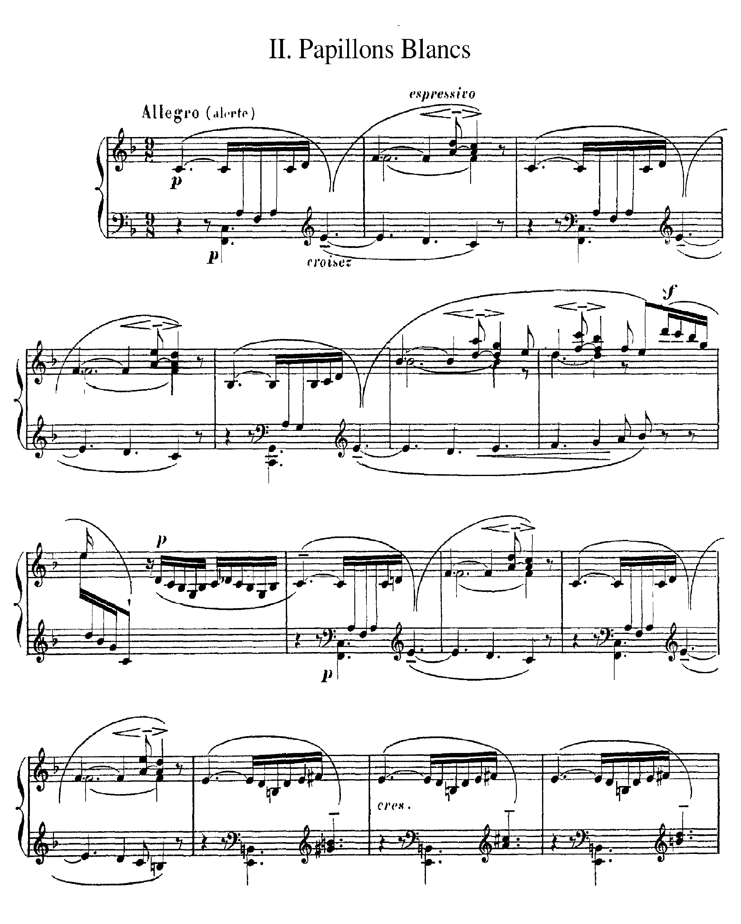 Papillons Blancs琴谱