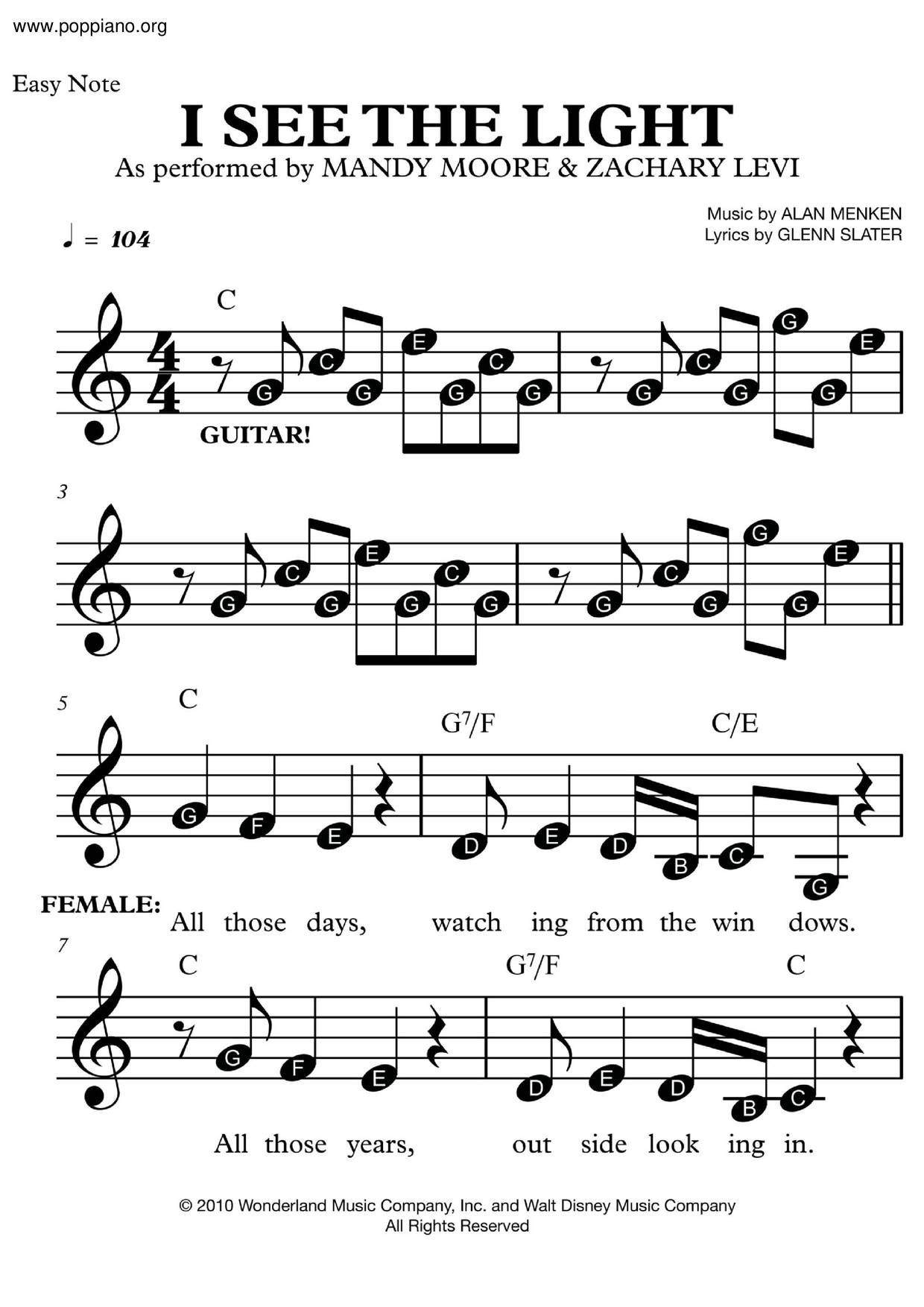I See The Light | Sheet Music Direct