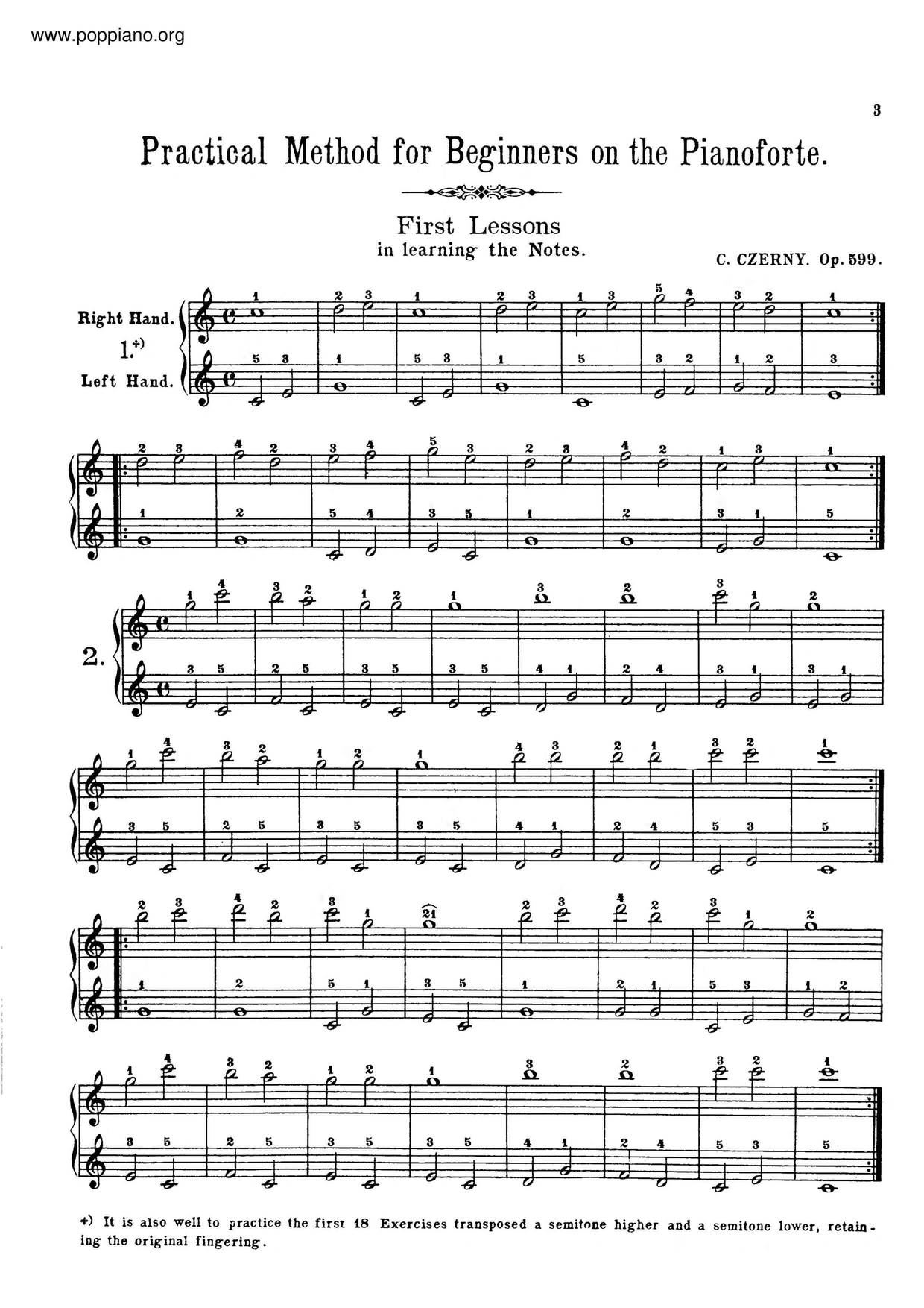 Practical Method For Beginners, Op.599琴谱