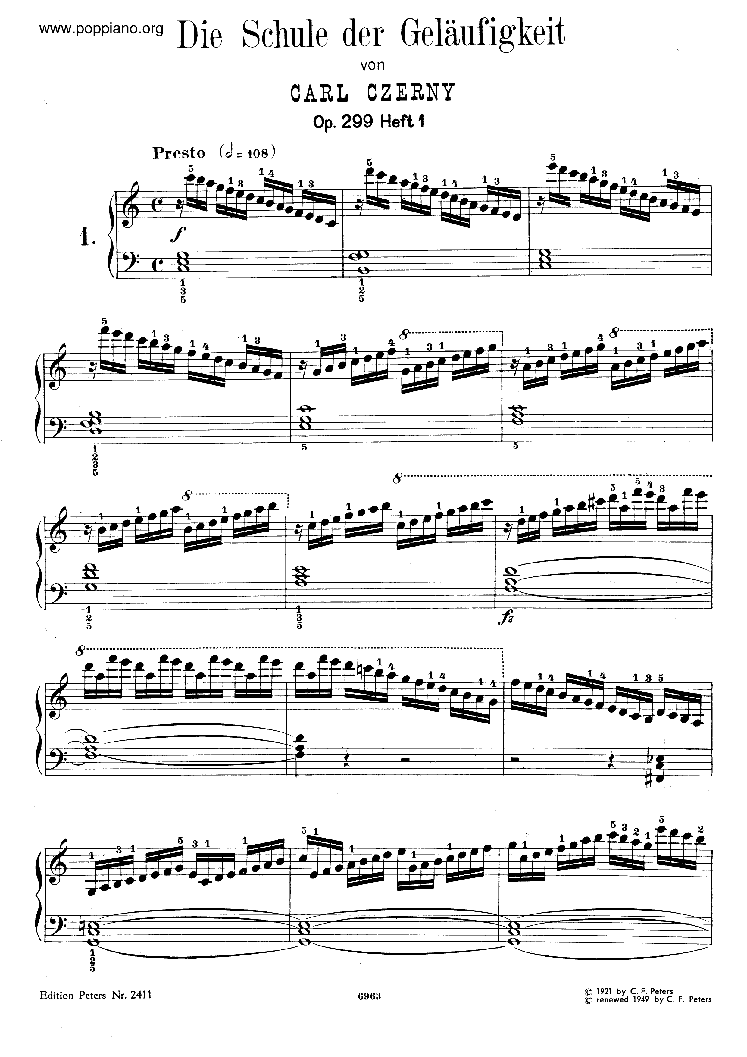 School Of Velocity, Op.299琴谱