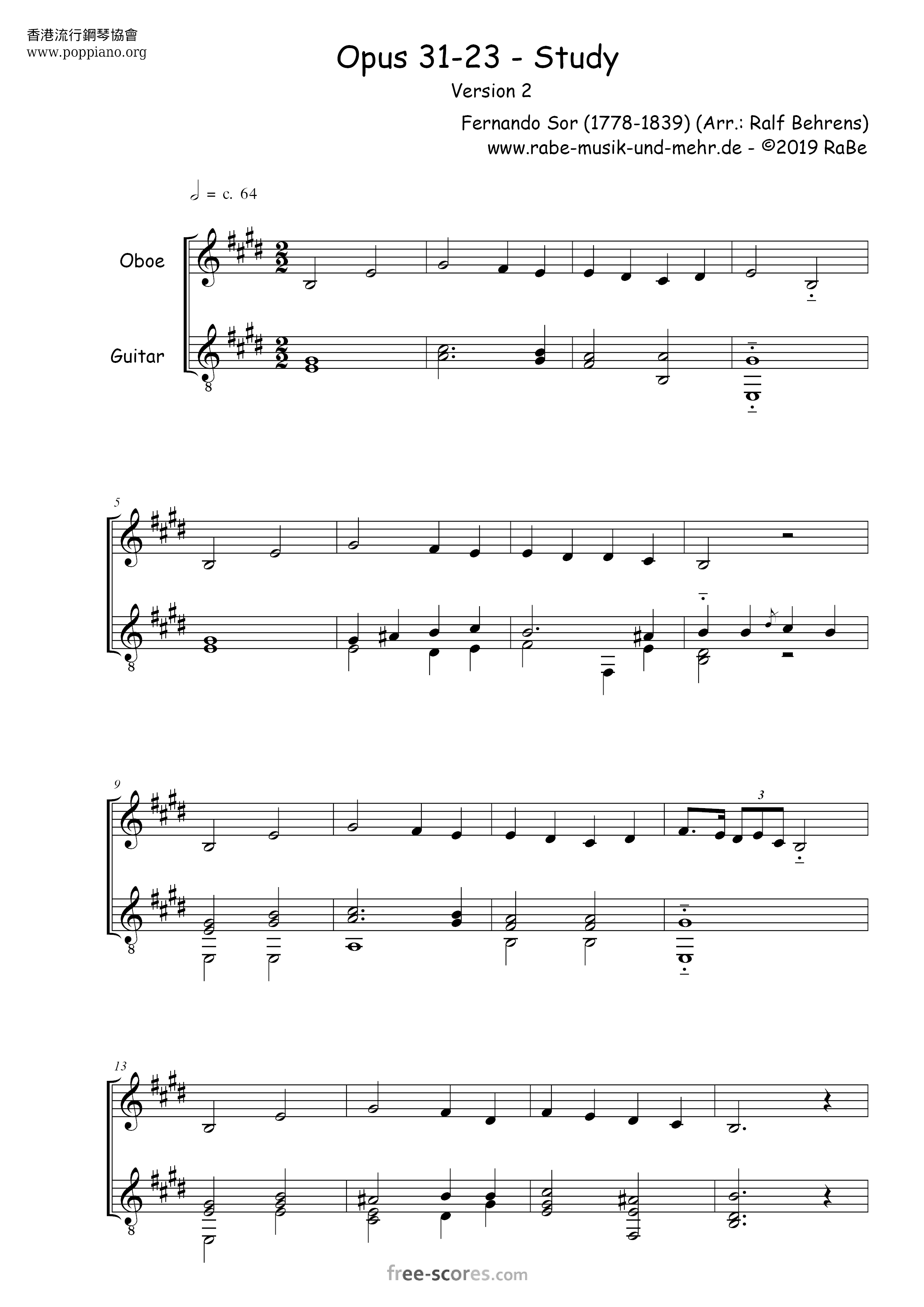 Opus 31-23  Study琴谱