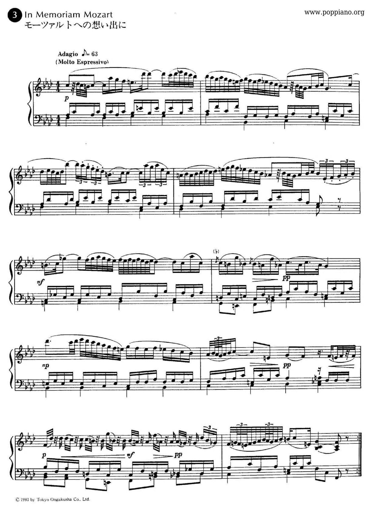 In Memoriam Mozart 纪念莫札特琴谱