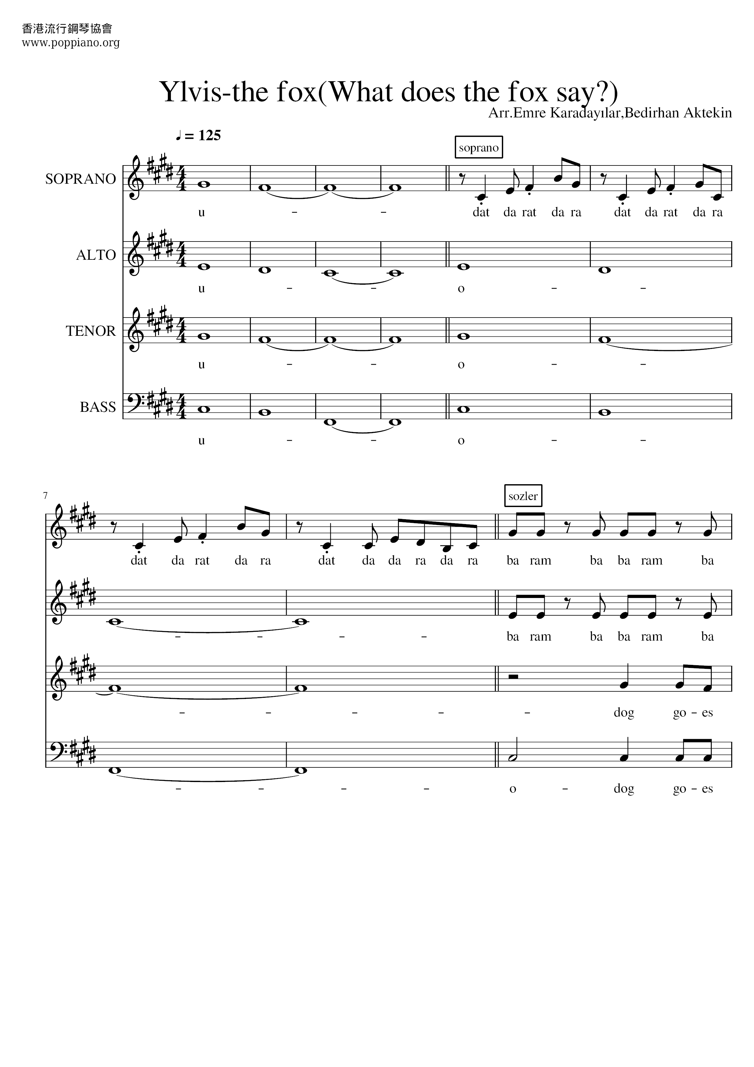 What Does The Fox Say琴谱