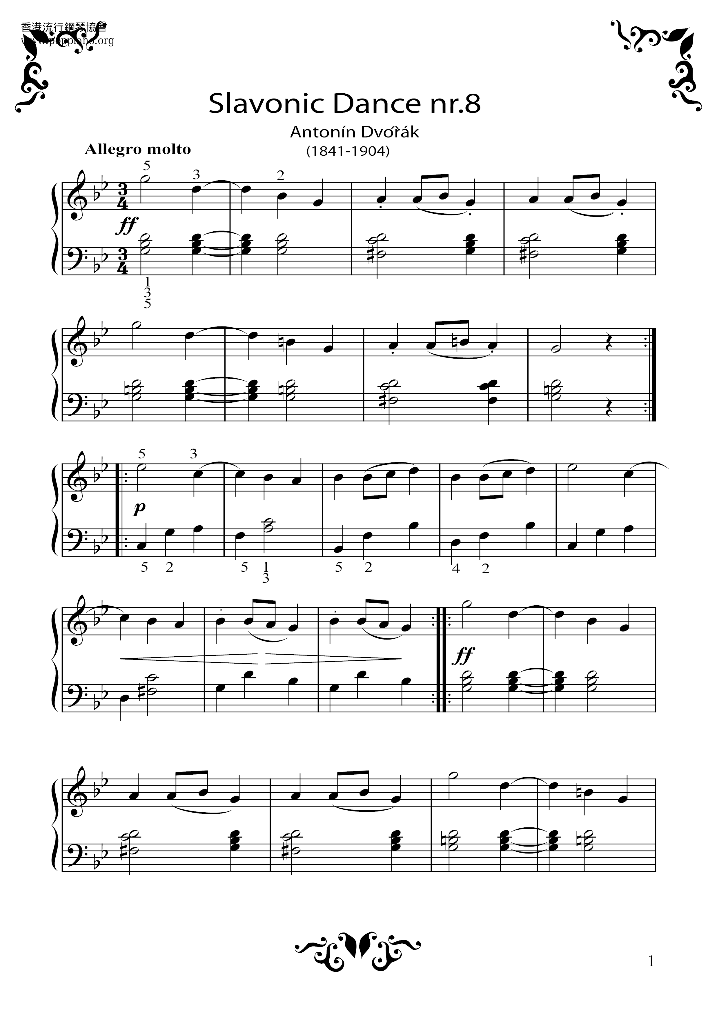 Slavonic Dance No.8琴谱