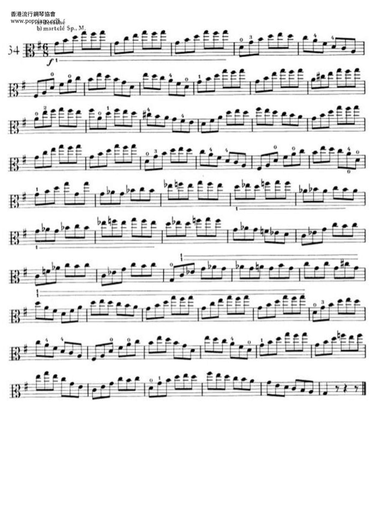 费华中提练习曲No.34琴谱
