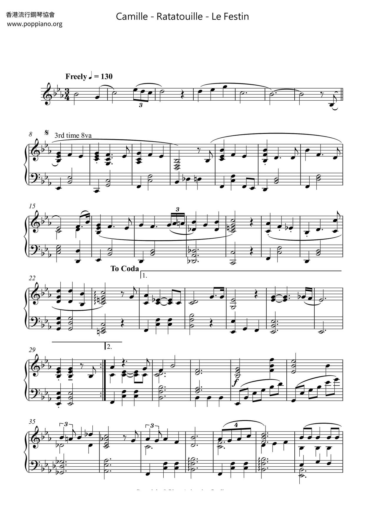 Ratatouille - Le Festin琴谱