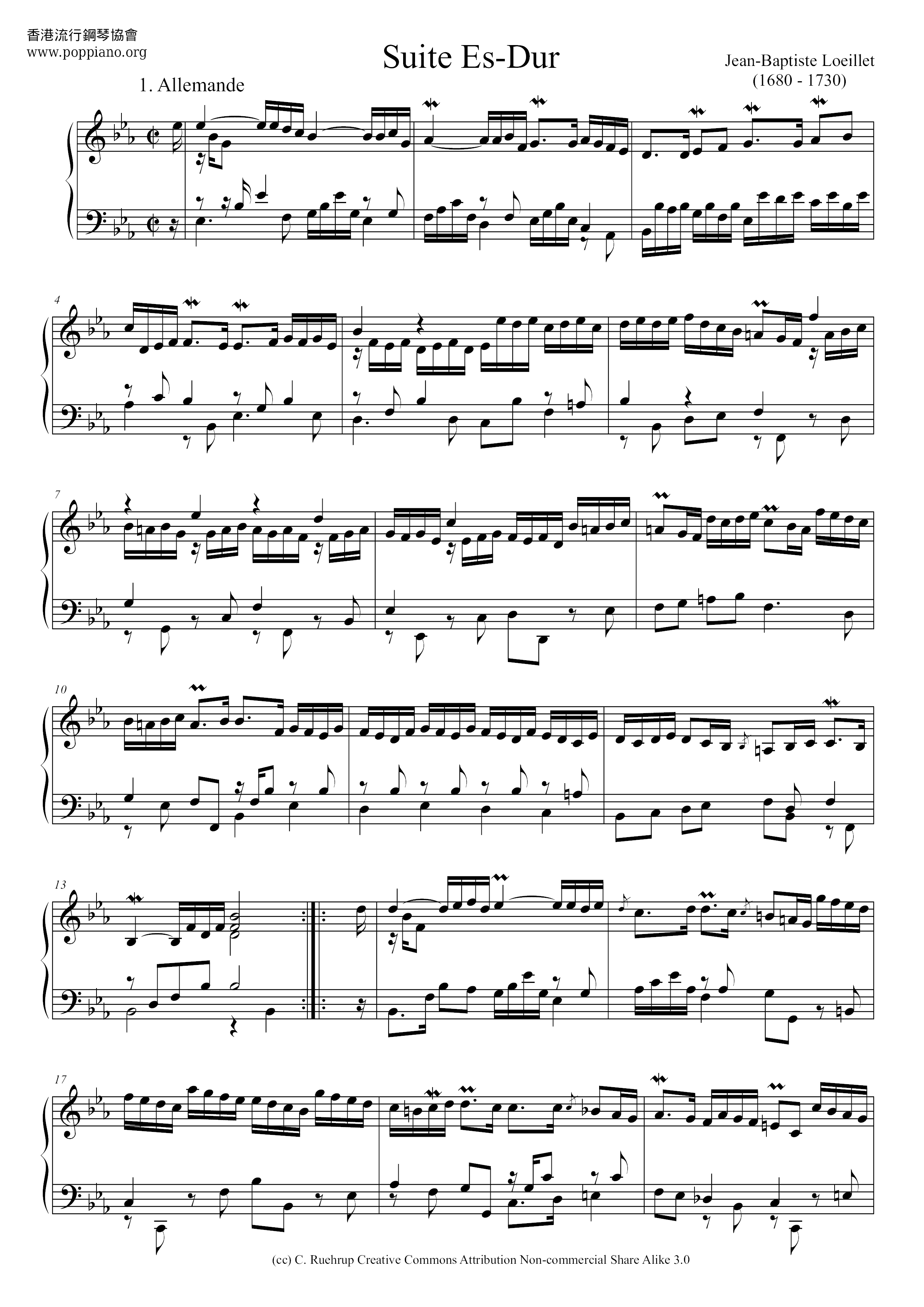 Suite In E-flat琴谱