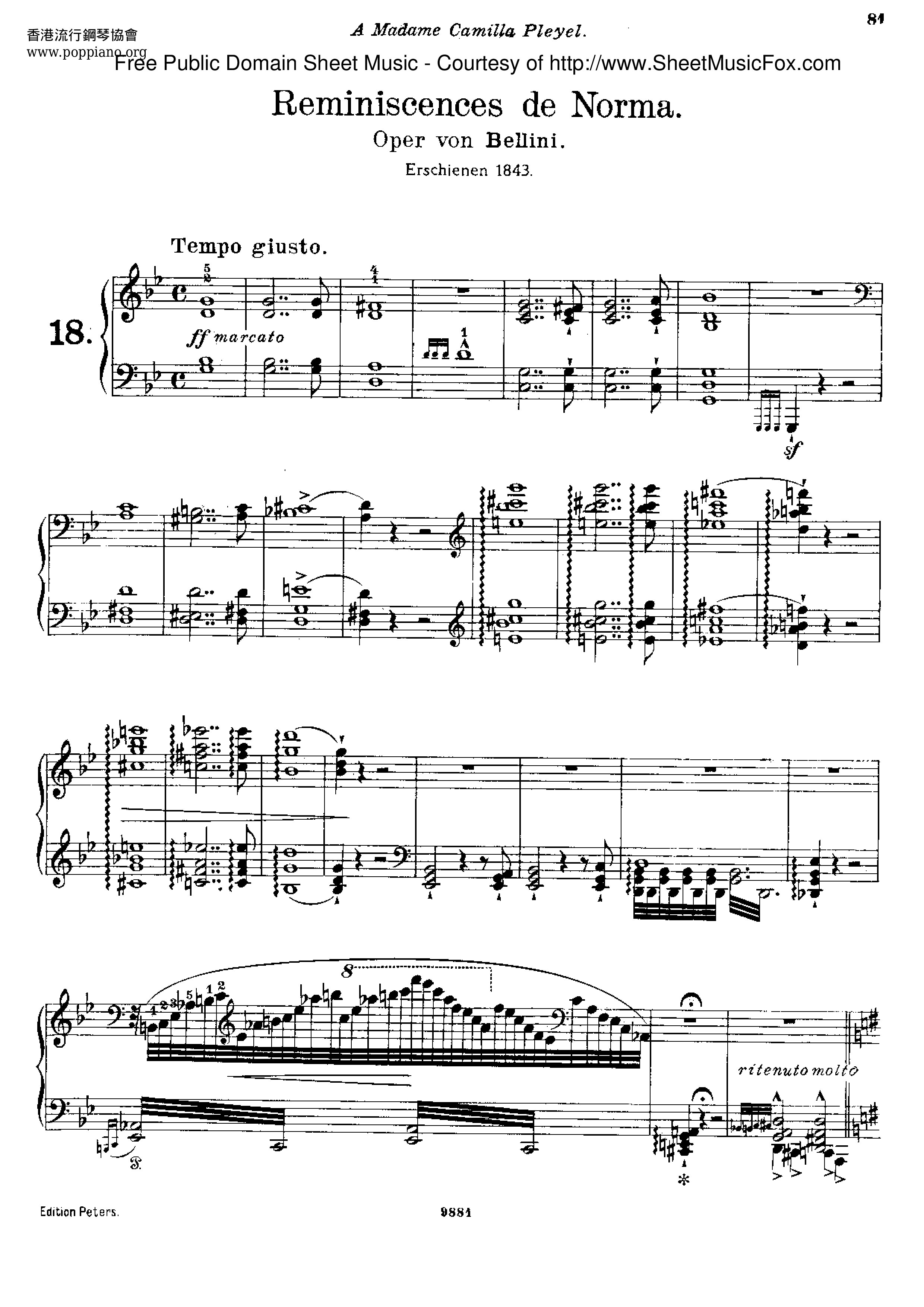 Reminiscences de Norma, S.394琴谱