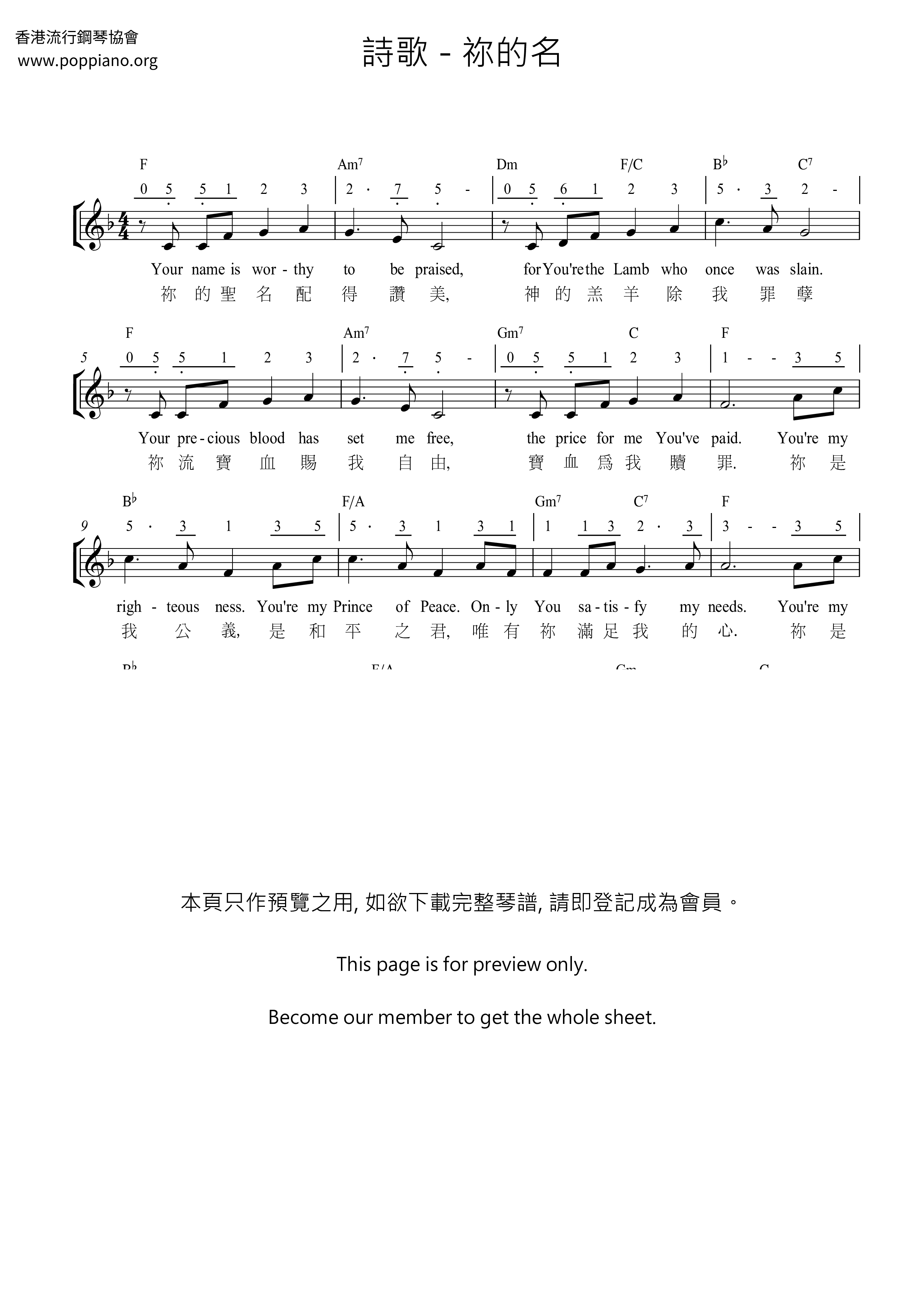 祢的名琴谱