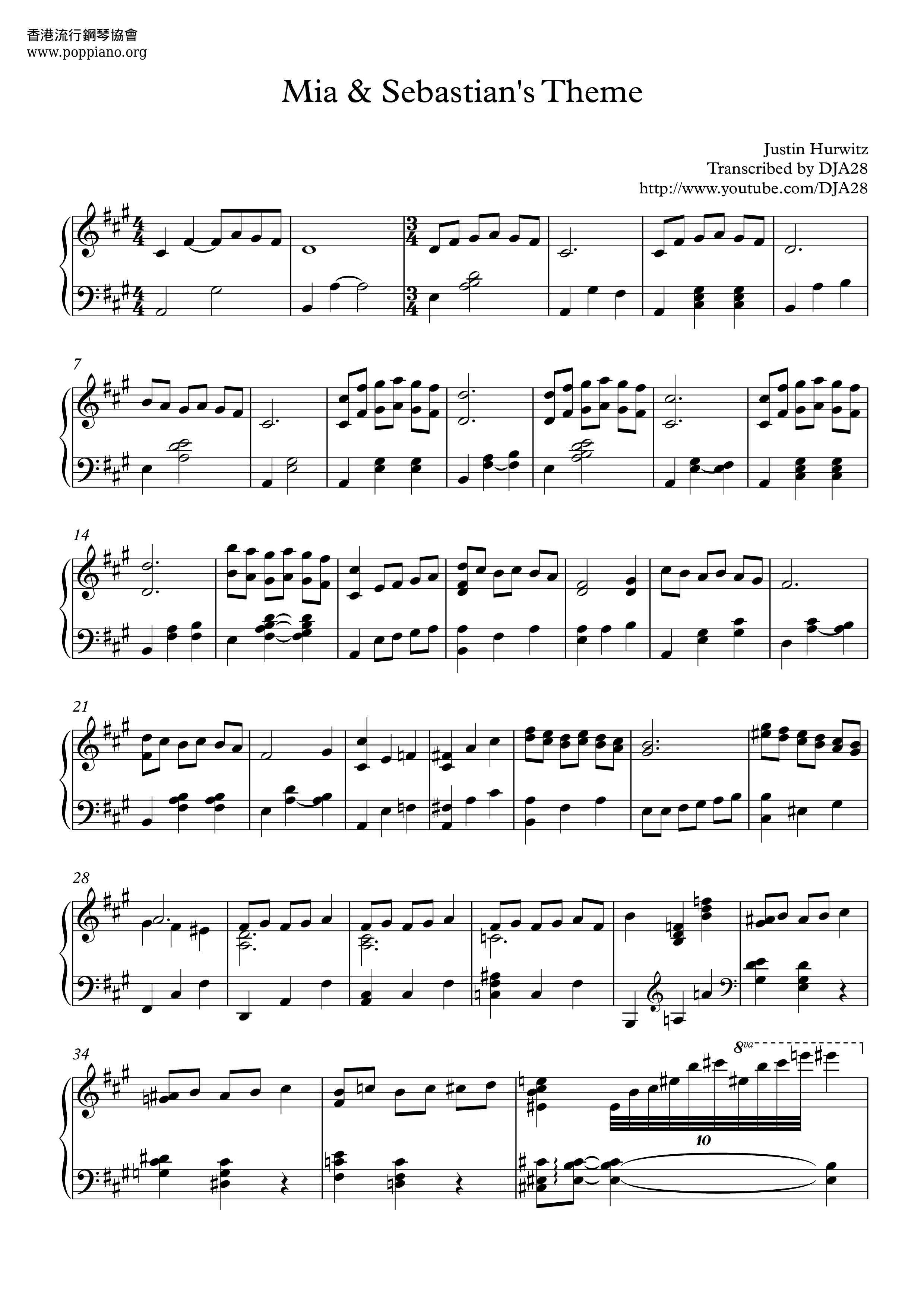 La La Land - Mia & Sebastian's Theme琴谱