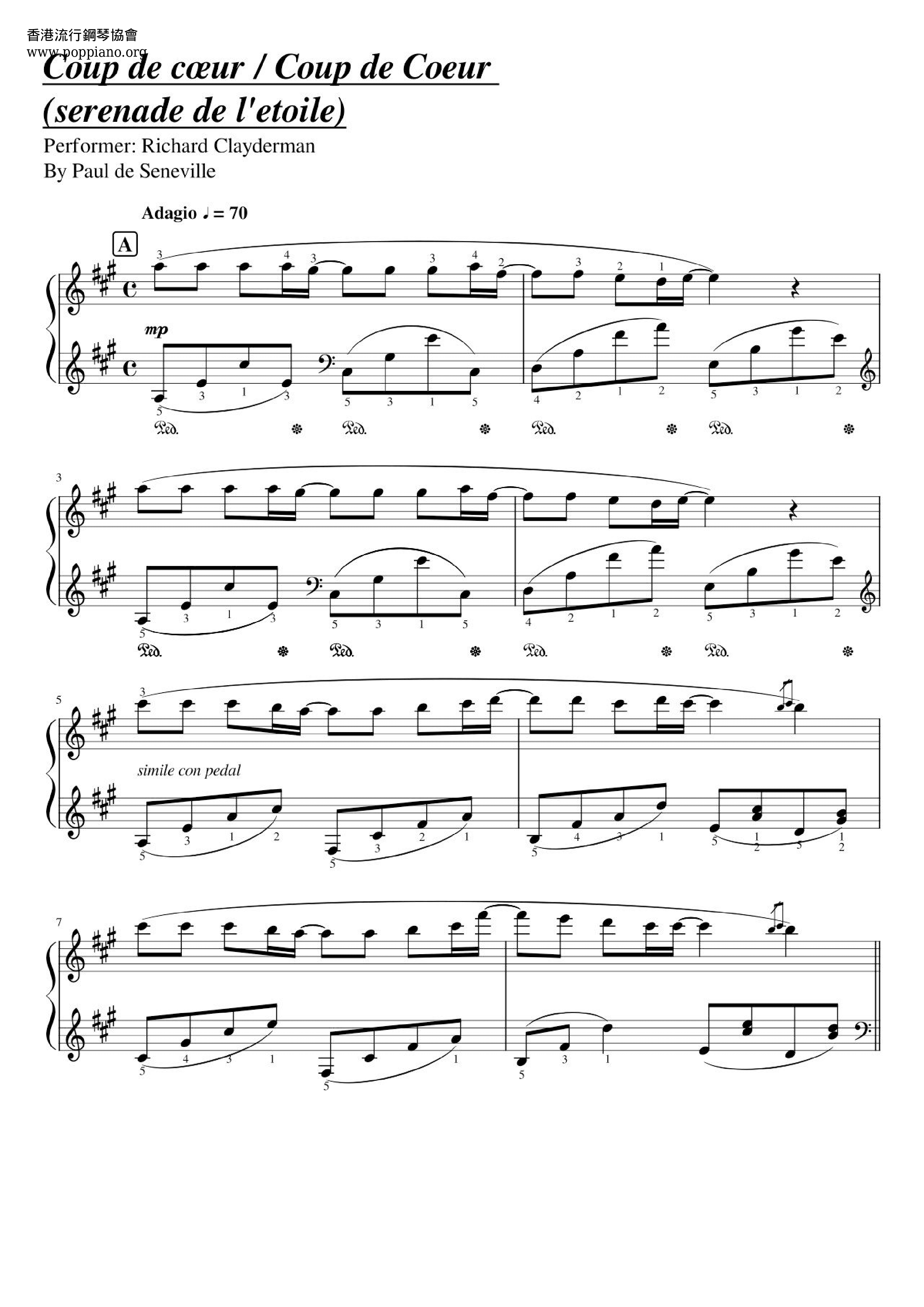 Coup de Coeur 肝肠痛断琴谱