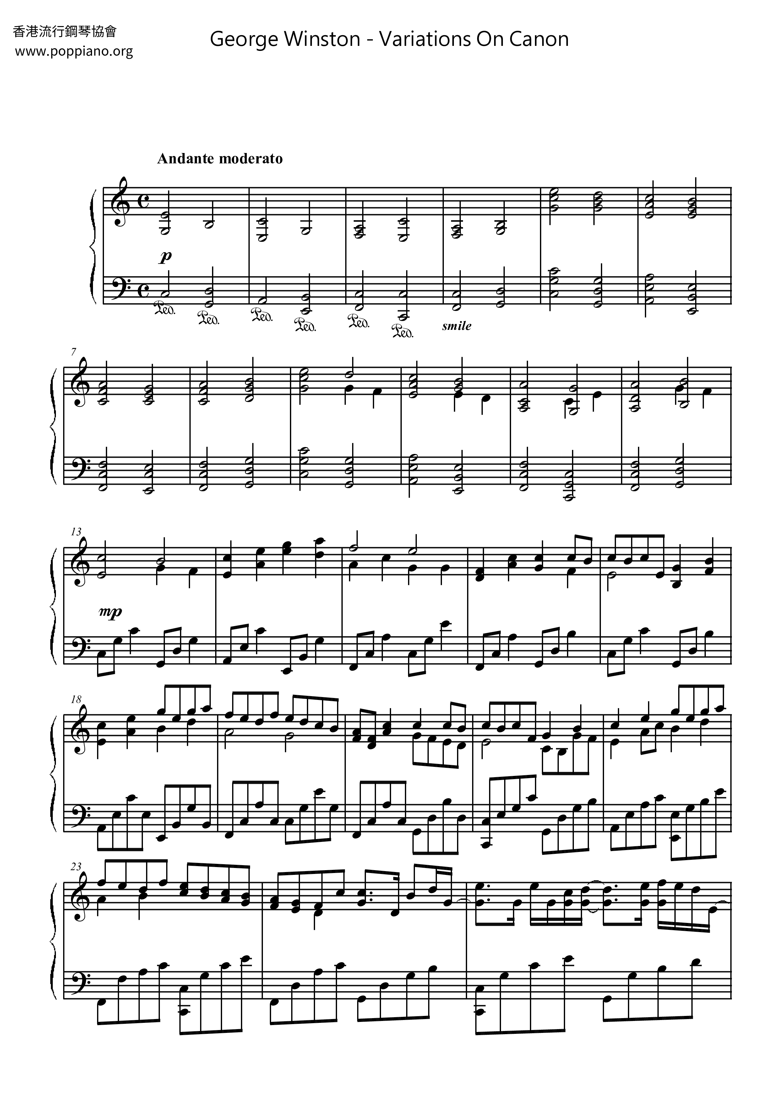 Variations On Canon琴谱