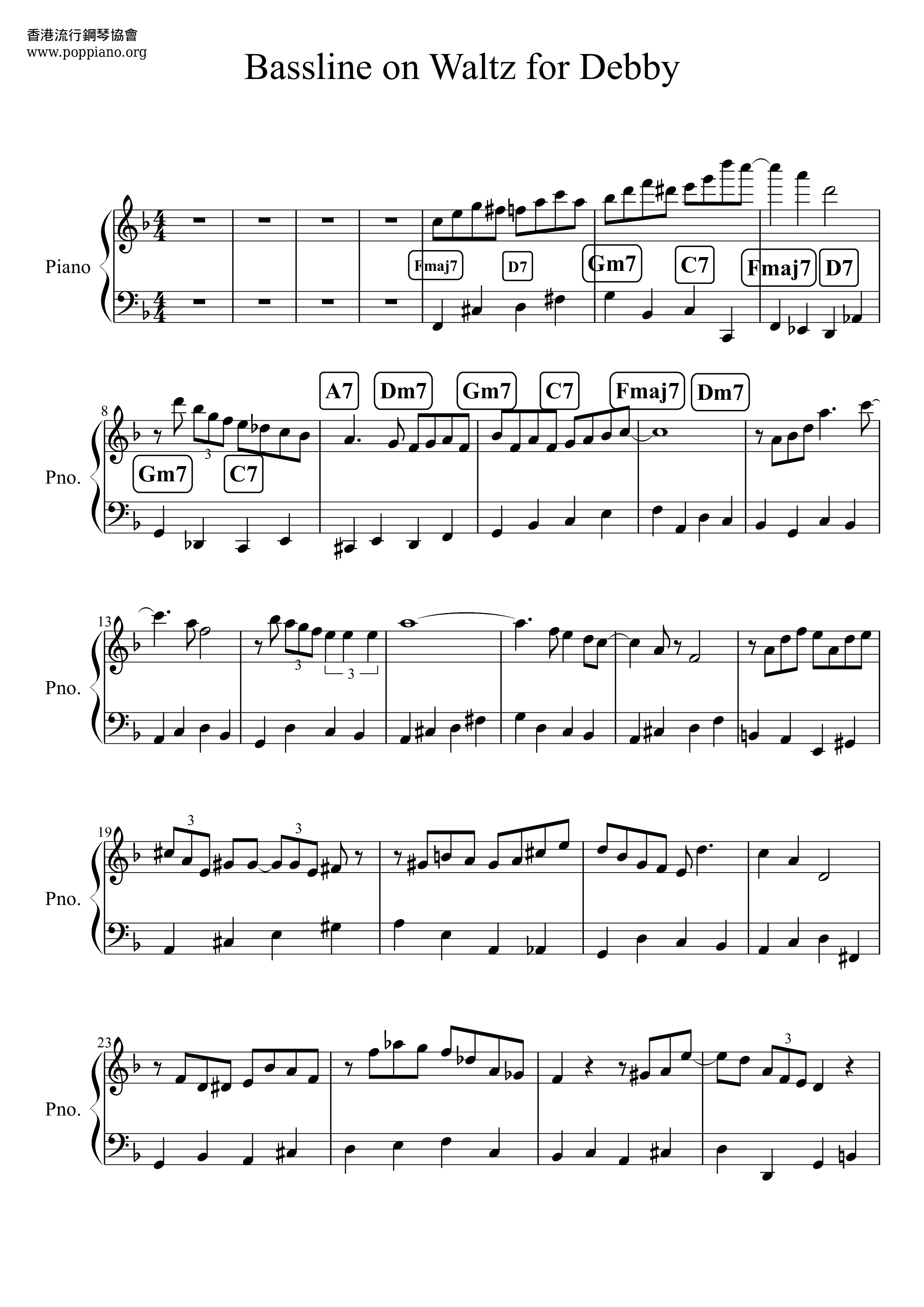 Waltz For Debby琴谱